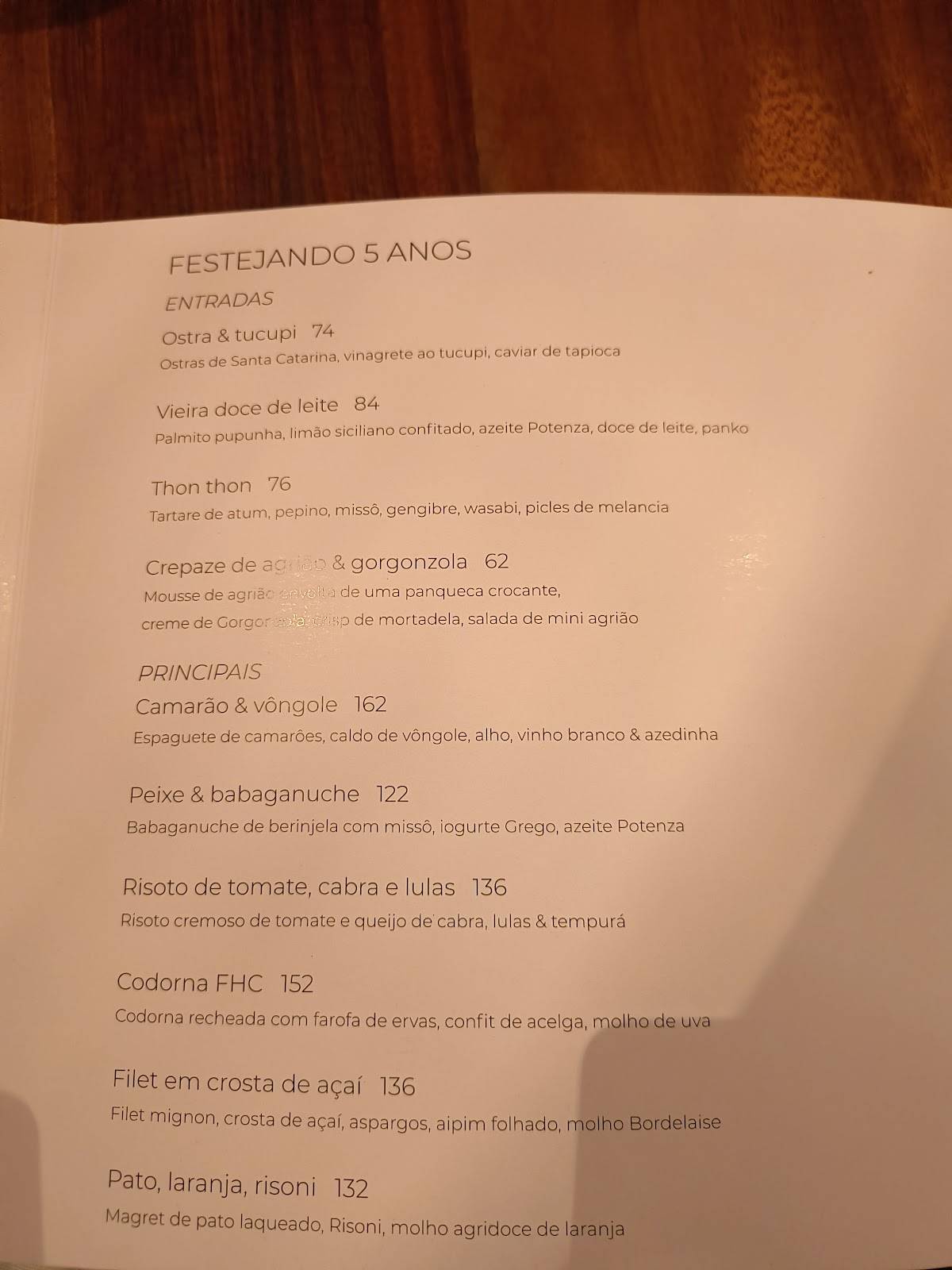 Chez Claude São Paulo cardápio
