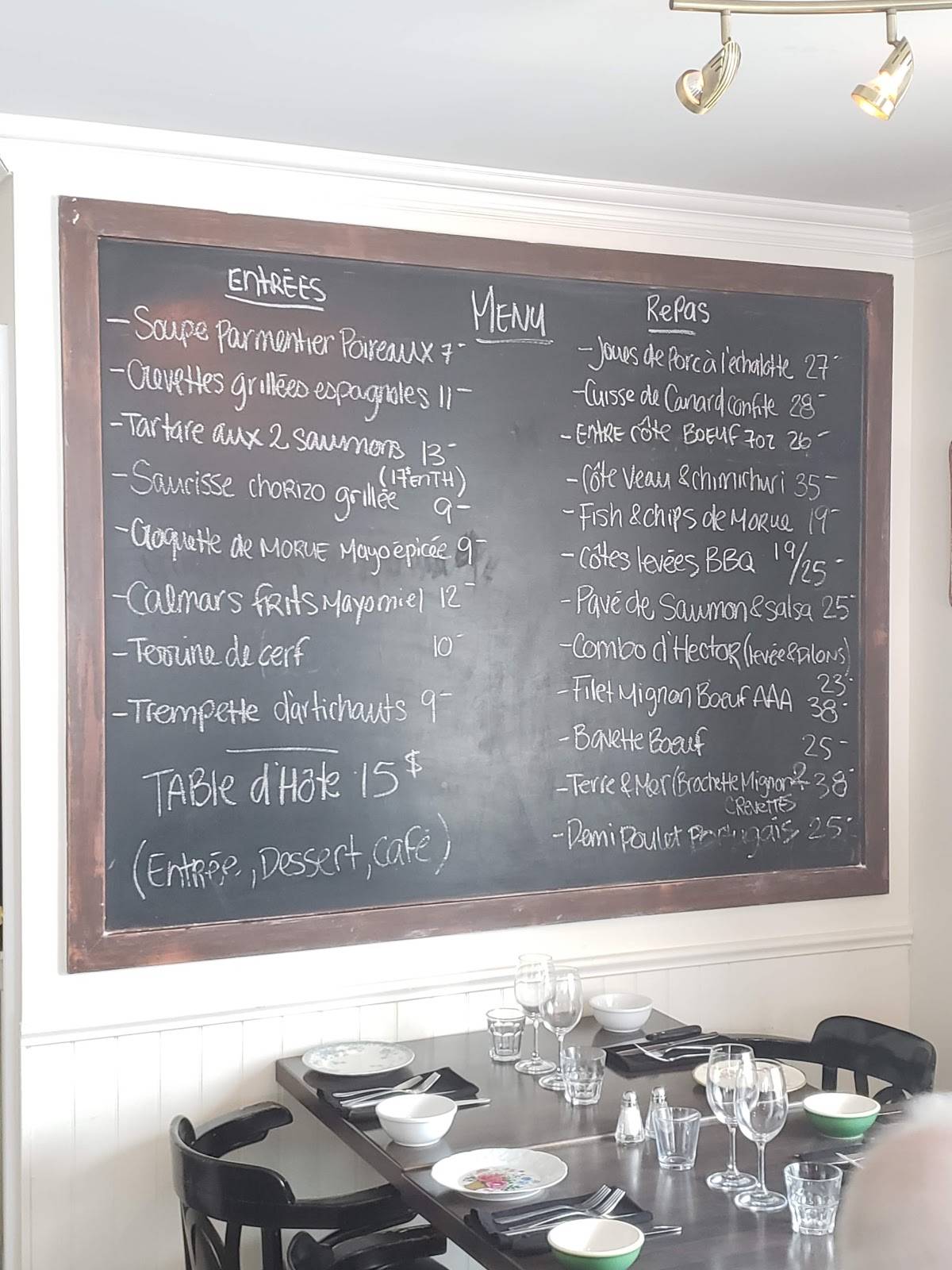 Menu de Chez Hector
