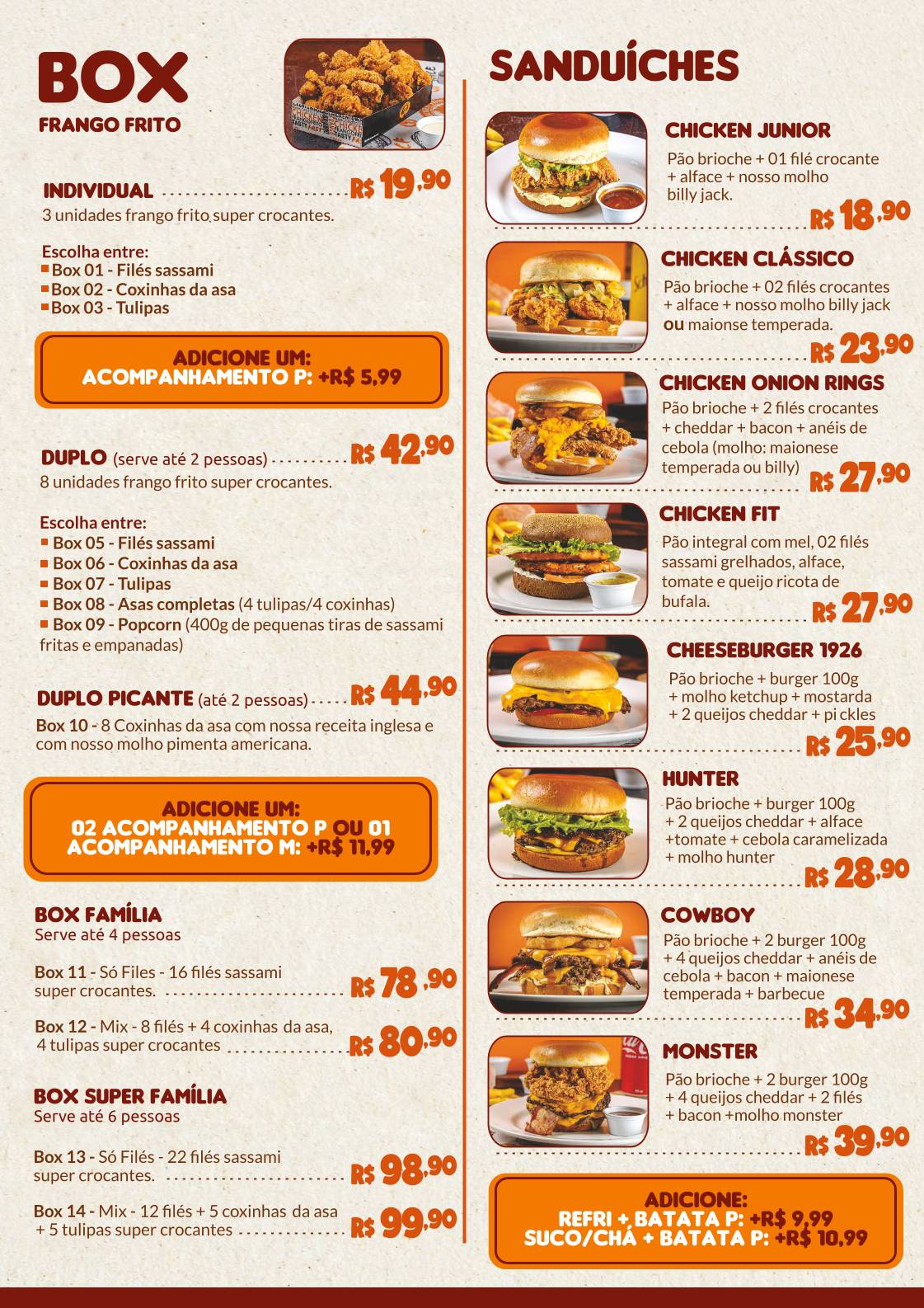 Chicken Town - Sorocaba cardápio