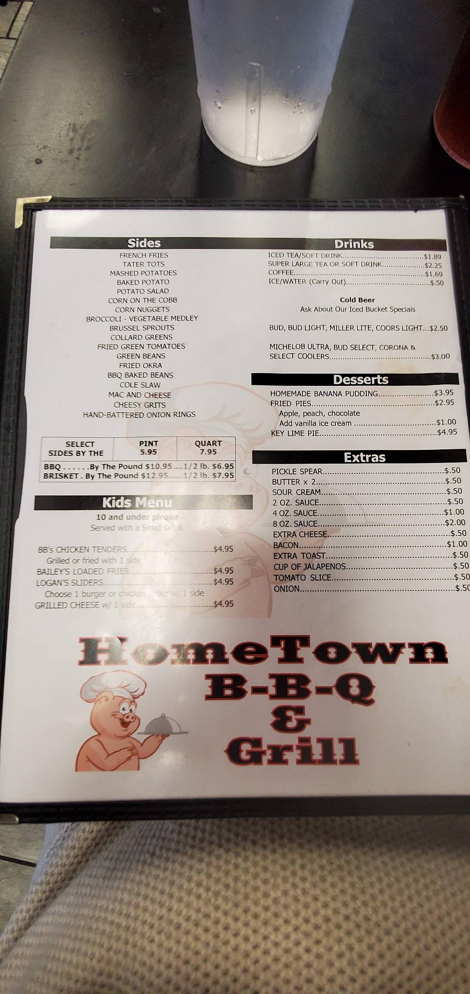 Menu at Hometown BBQ & Grill, Childersburg