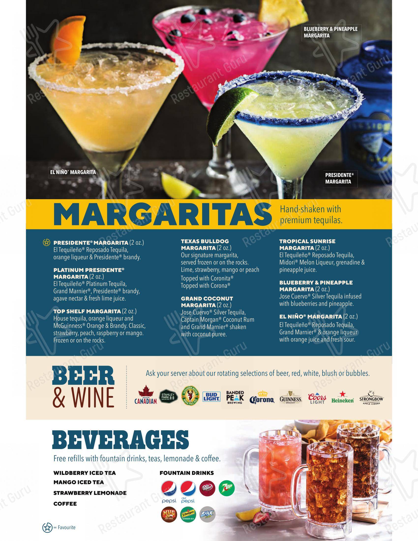 Menu pour Chili's Grill & Bar - 菜单