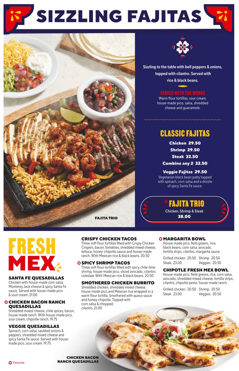 Menu de Chili's Grill & Bar