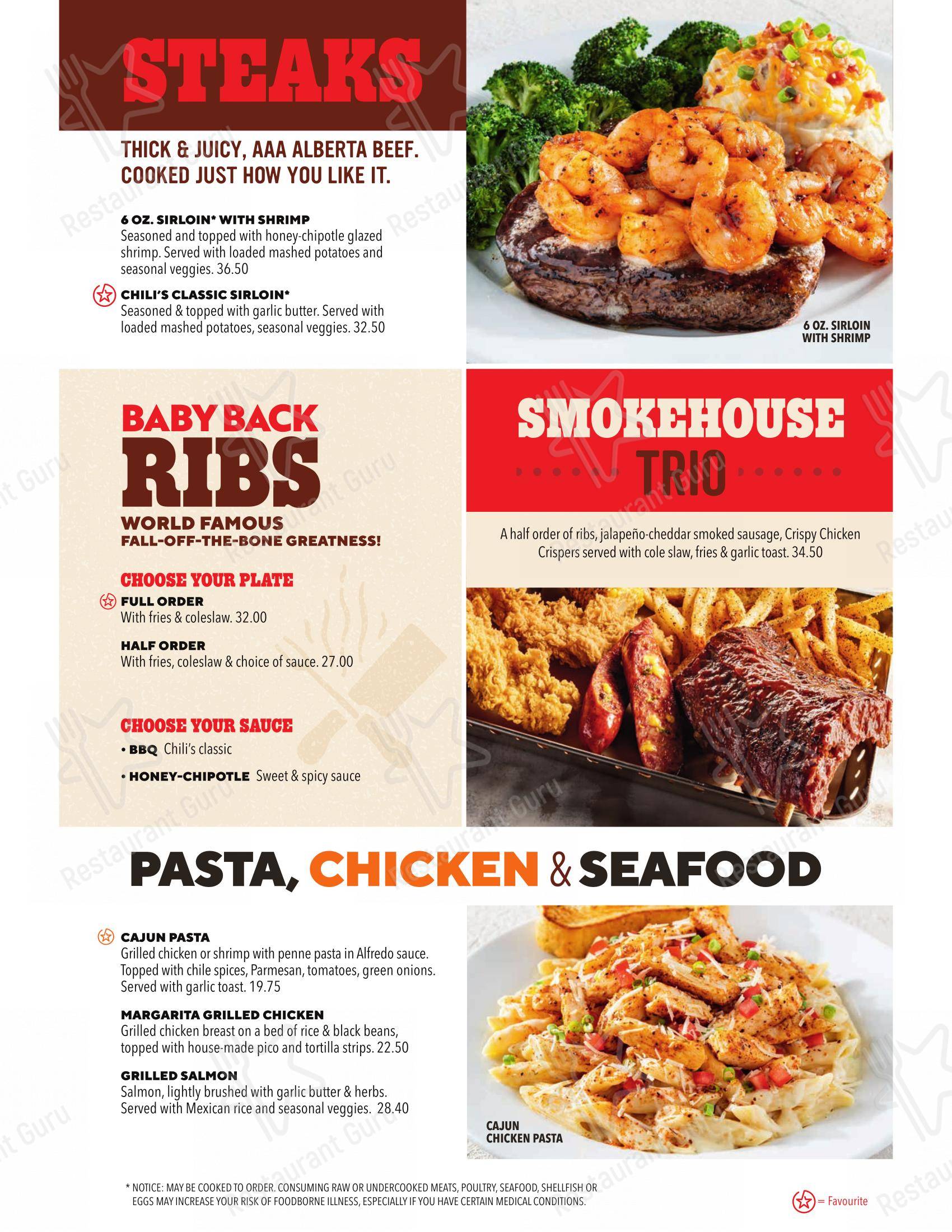 菜单 pour Chili's Grill & Bar dans Banff