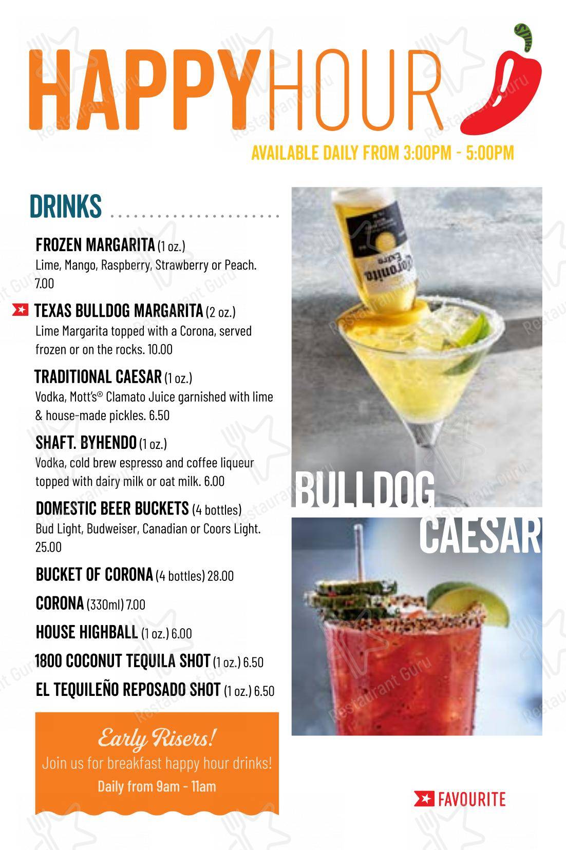 Chili's Grill & Bar dans Banff - Коктейльная карта