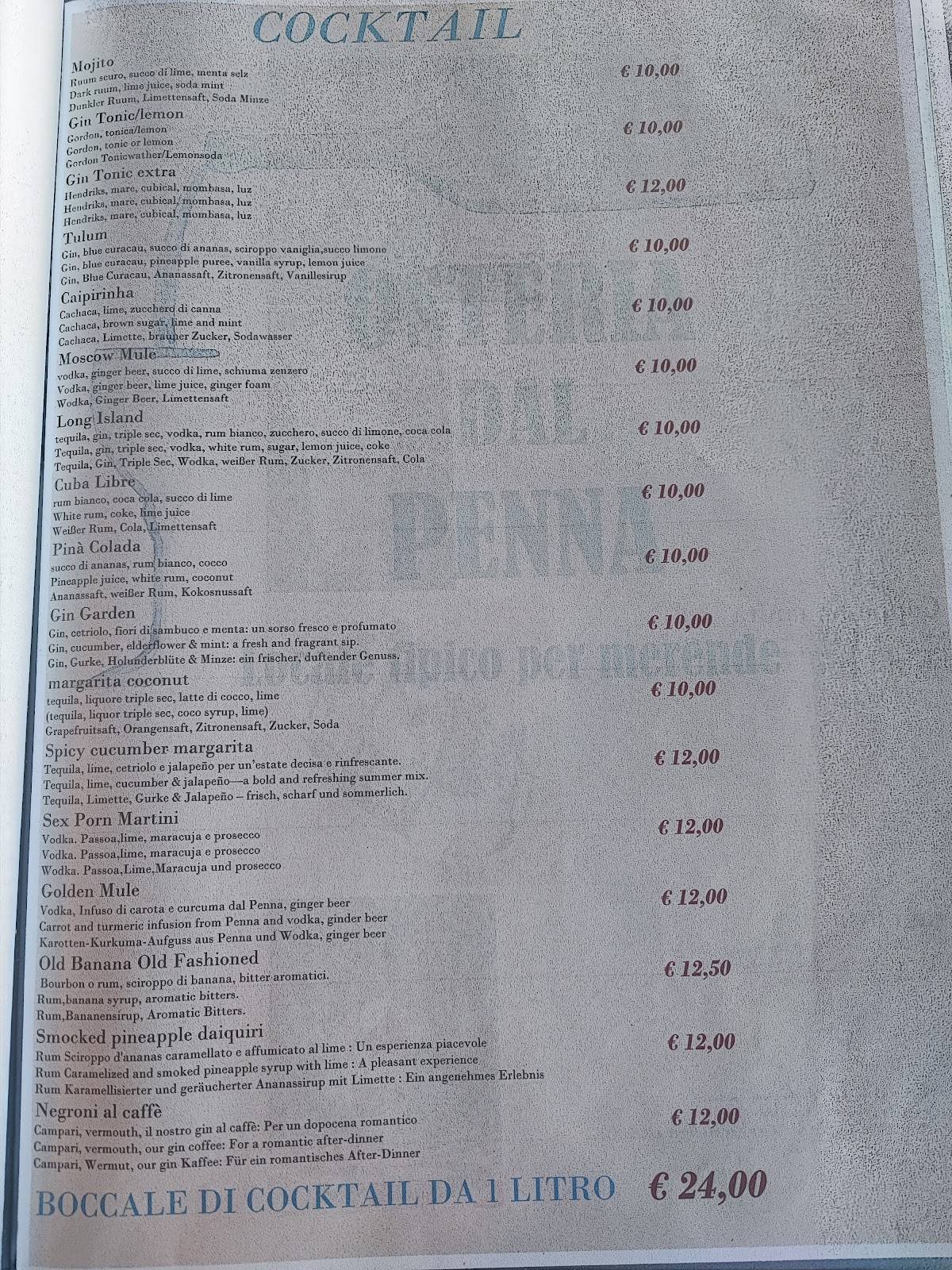 Menu di Chiosco La Pagoda 