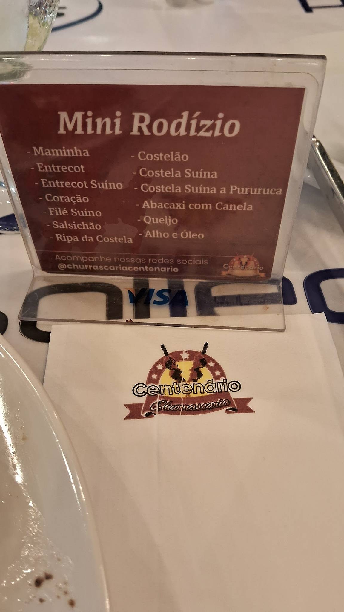 Churrascaria Centenário cardápio