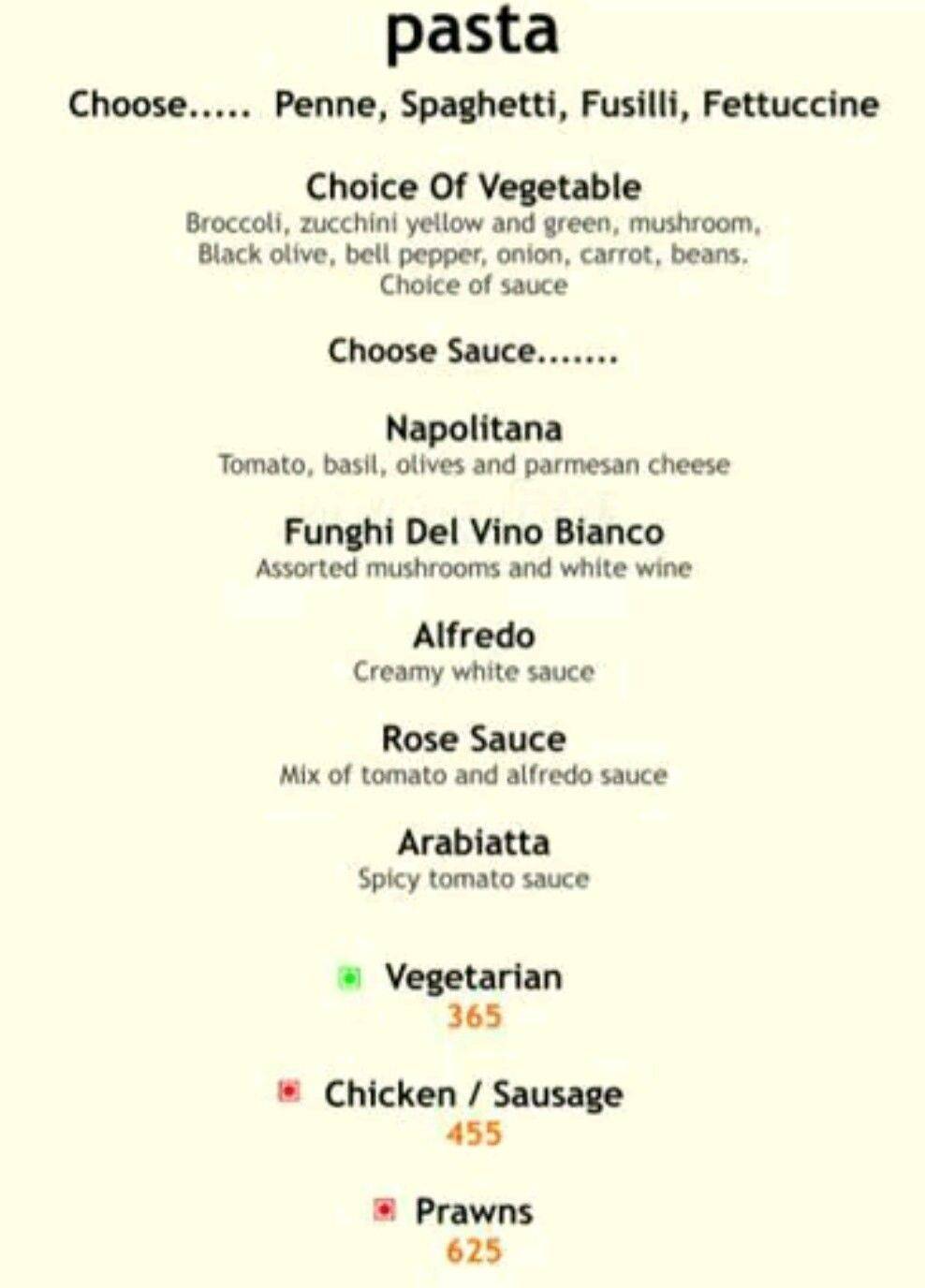 Cinch Restaurant & Lounge Bar menu