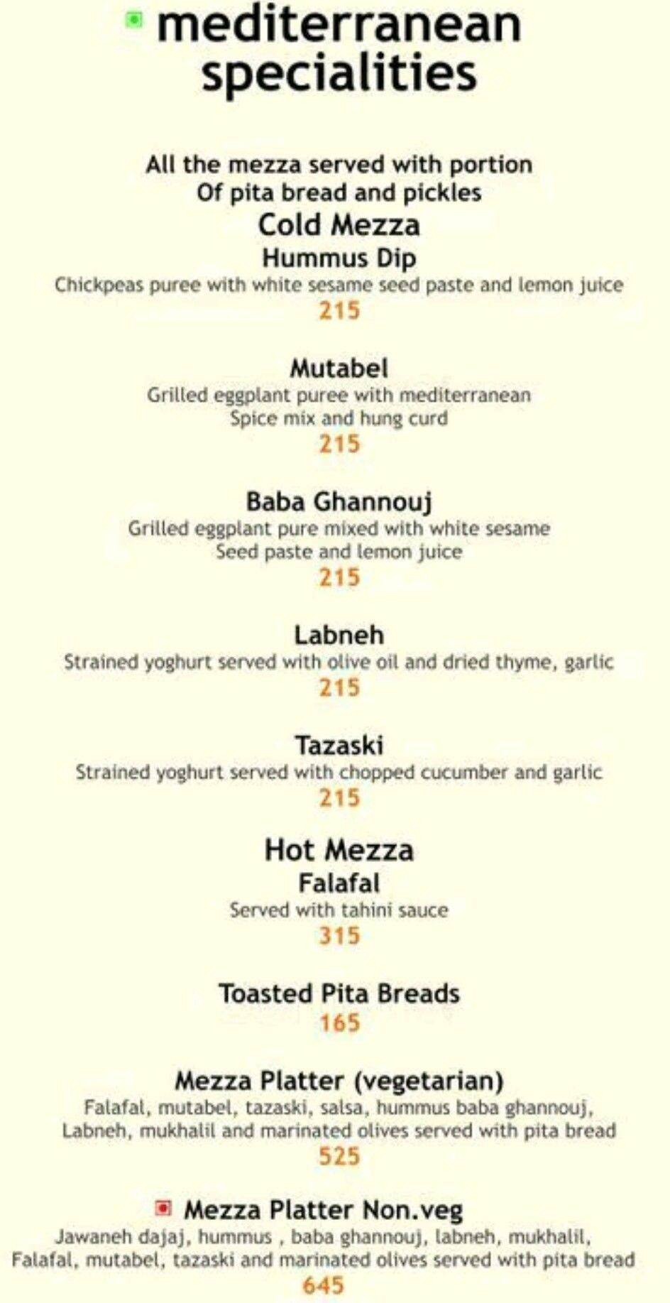 Cinch Restaurant & Lounge Bar menu