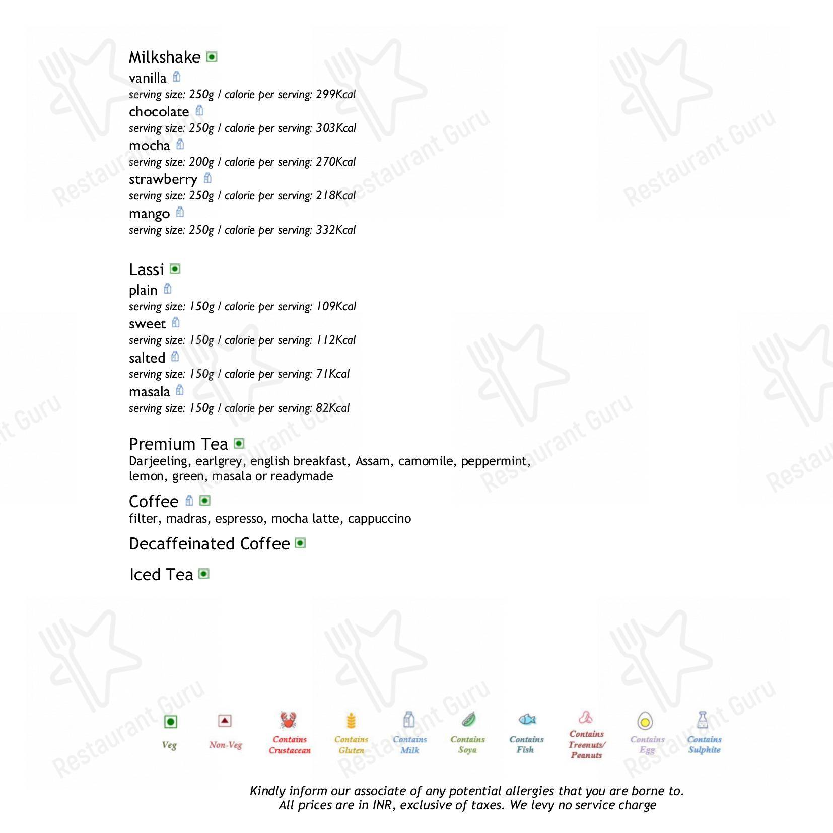 Menu for the Citrus - Fine Dining Restaurant restaurant