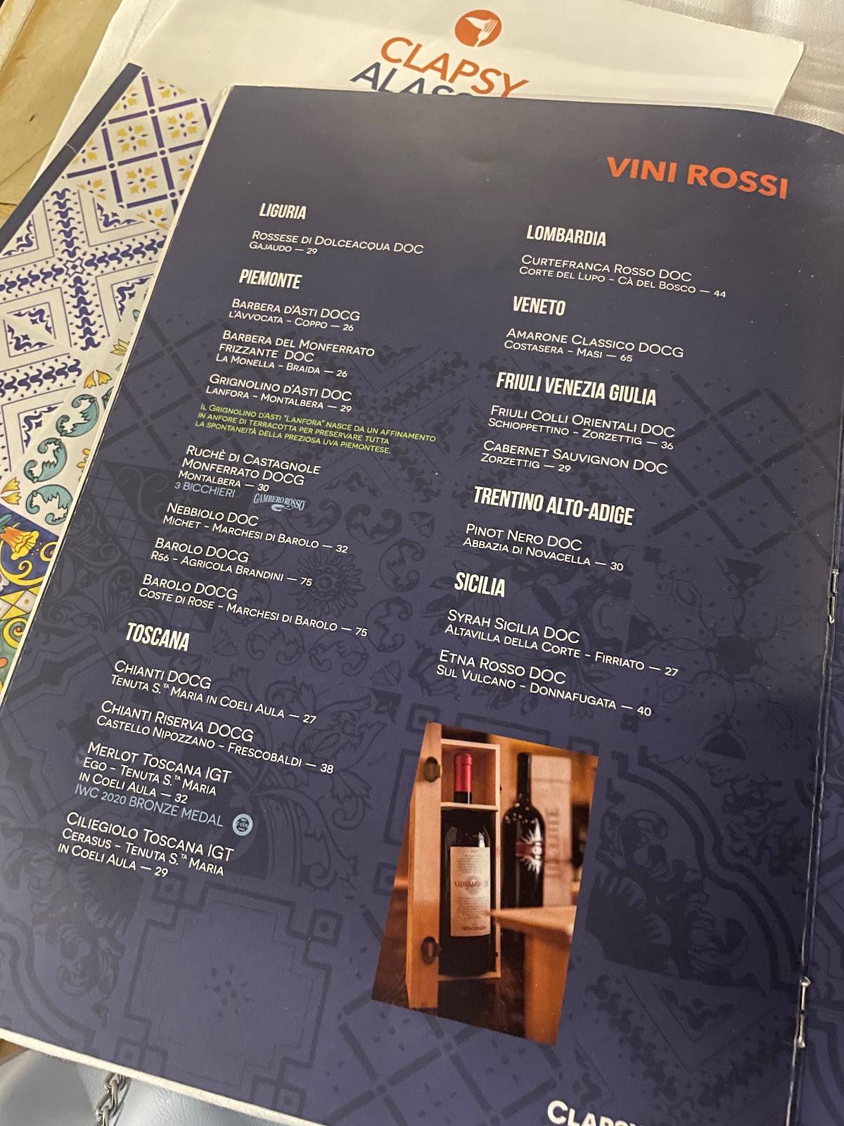 Menu di Clapsy Jeans 