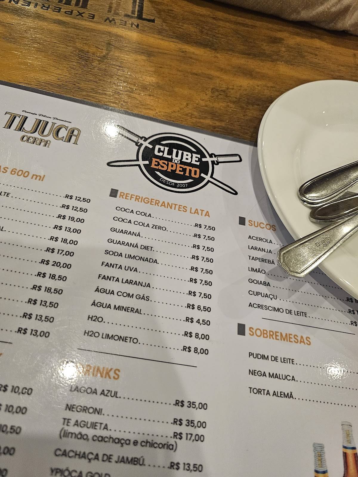 Clube do Espeto Grill cardápio