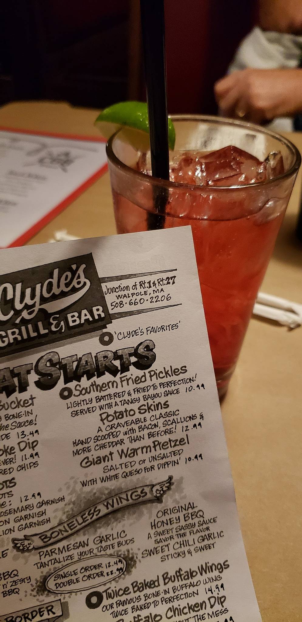 Menu at Clyde’s Grill and Bar, Walpole, 642 Providence Hwy