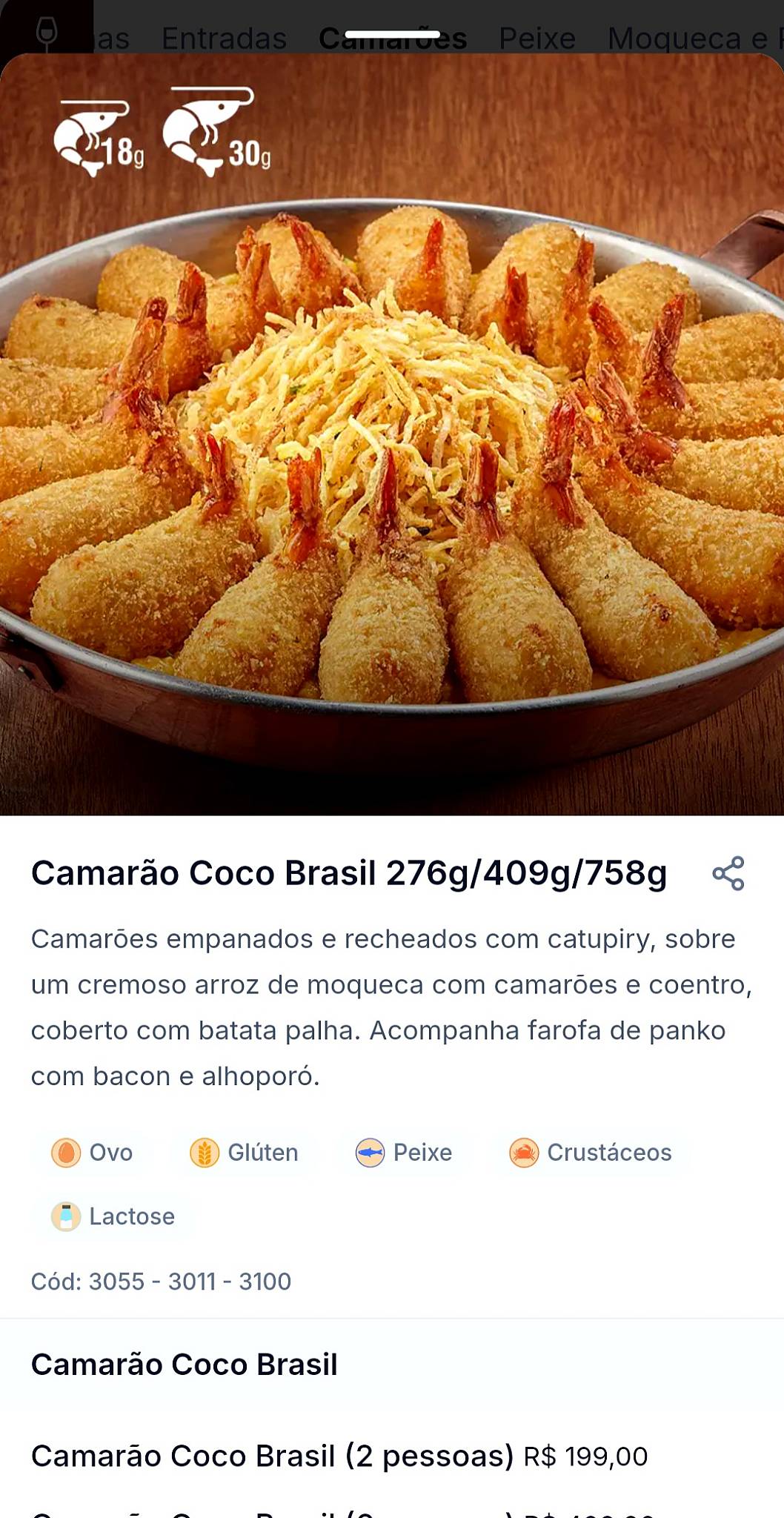 Coco Bambu Manaus cardápio