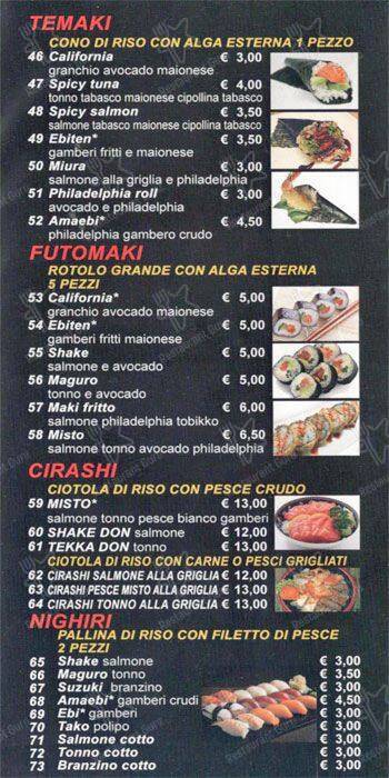 Menu di Coco Ristorante Sushi 