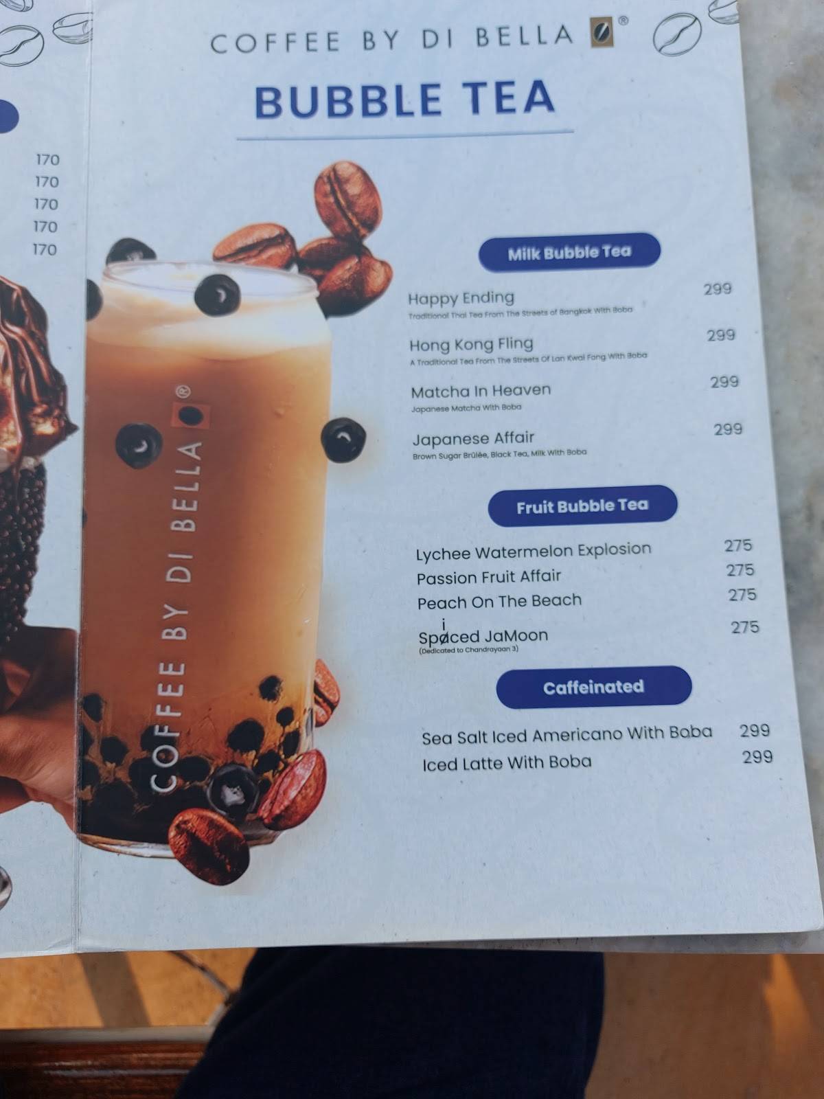 Coffee By Di Bella Carter Road menu