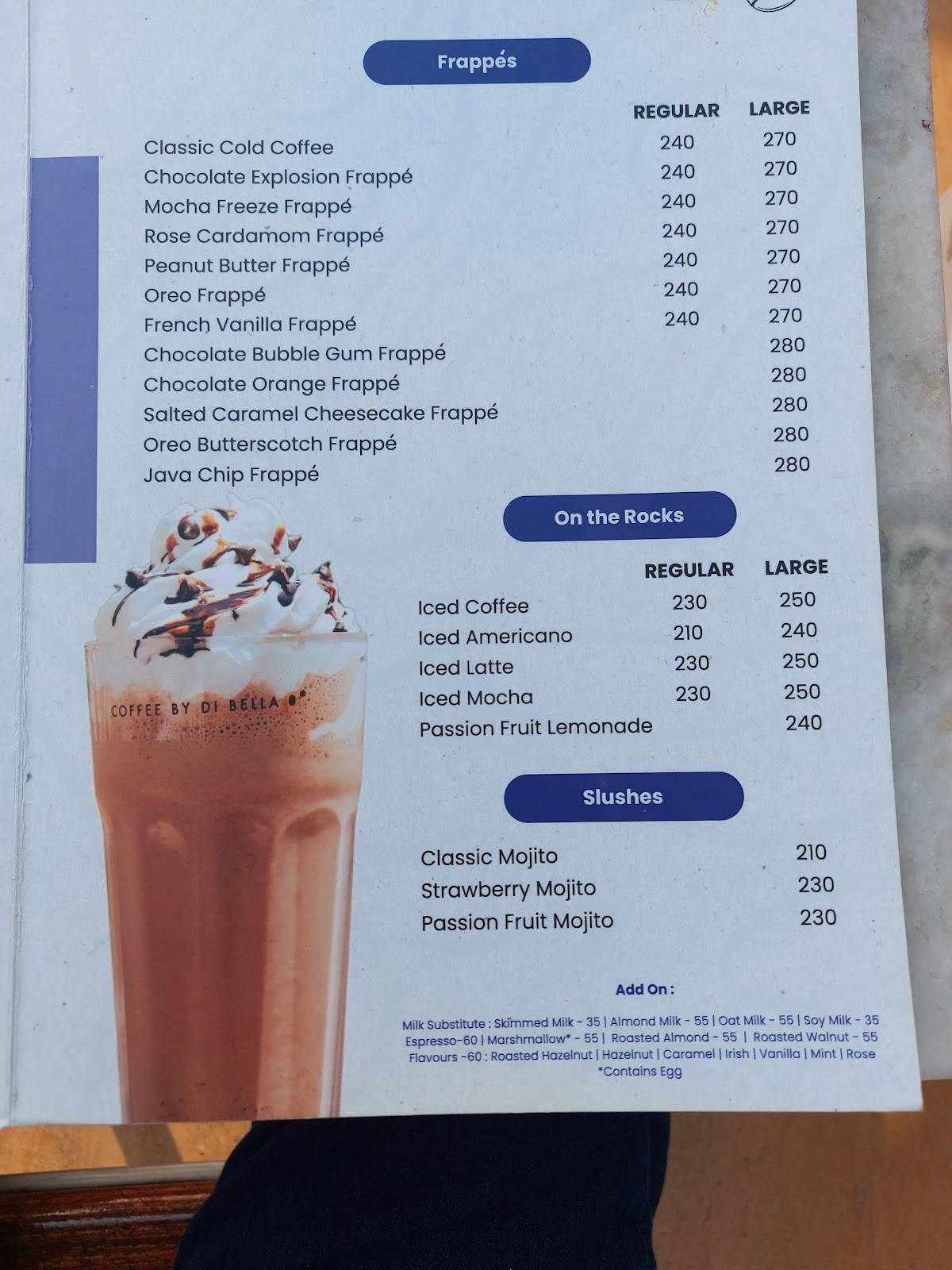 Coffee By Di Bella Carter Road menu