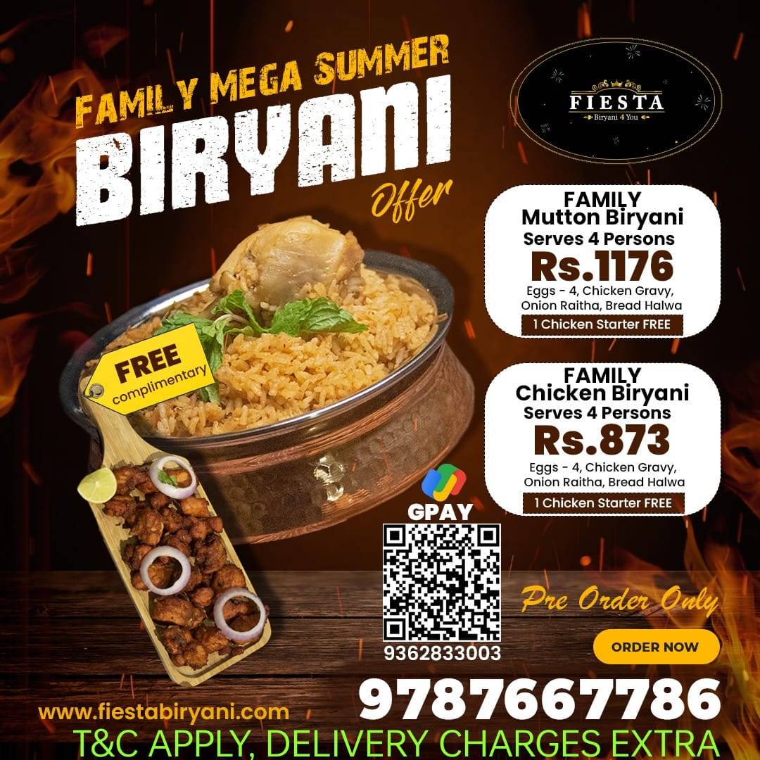 Fiesta Biiryani menu