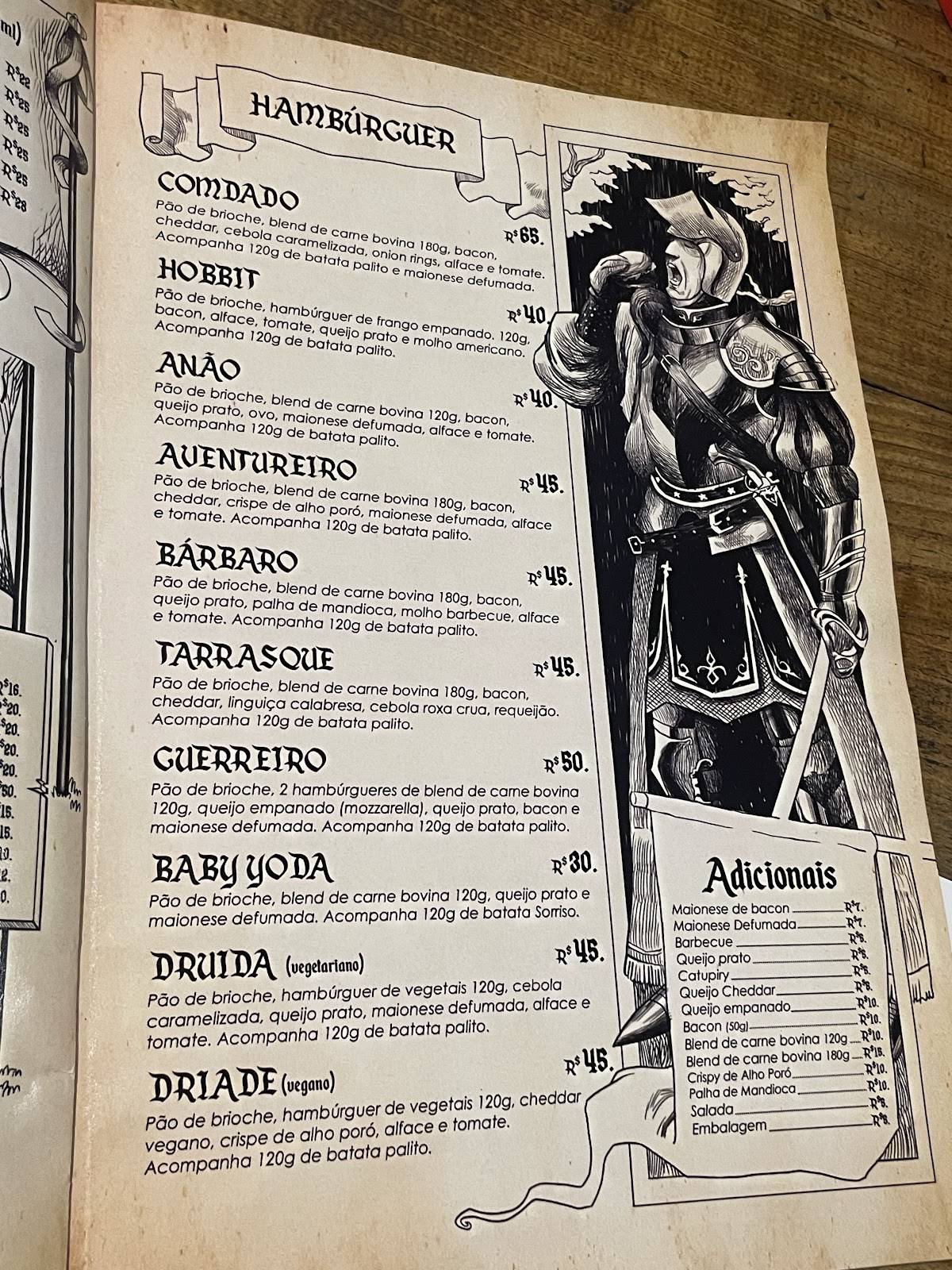 Comdado Bar e Jogos cardápio
