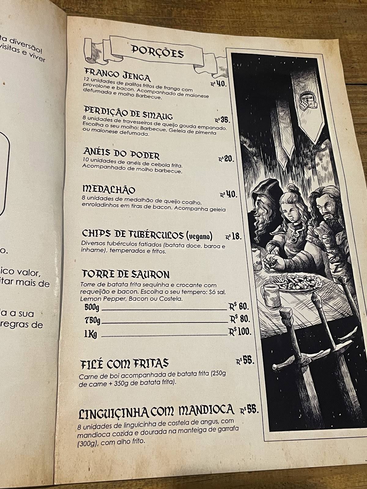 Comdado Bar e Jogos cardápio