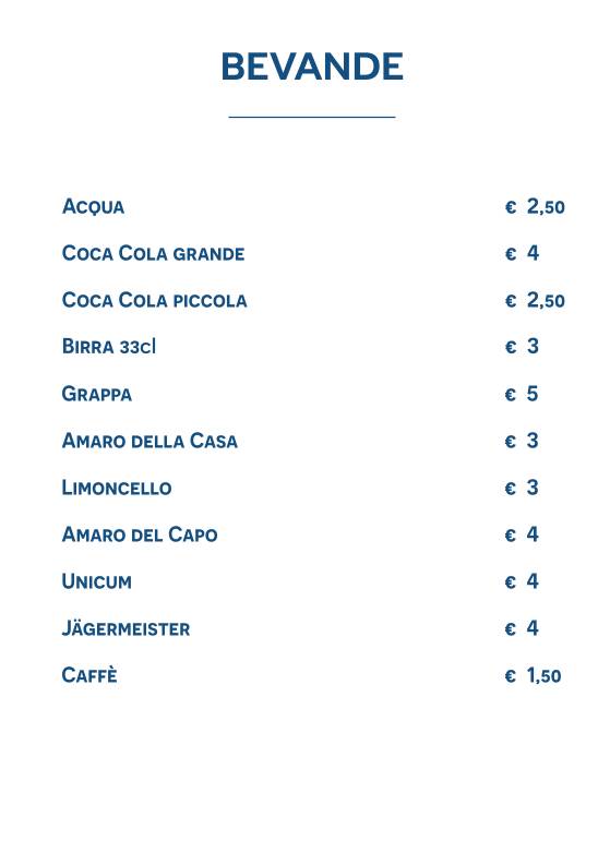Menu di Come Ponza 
