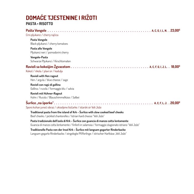 Menu di Conca d'oro 