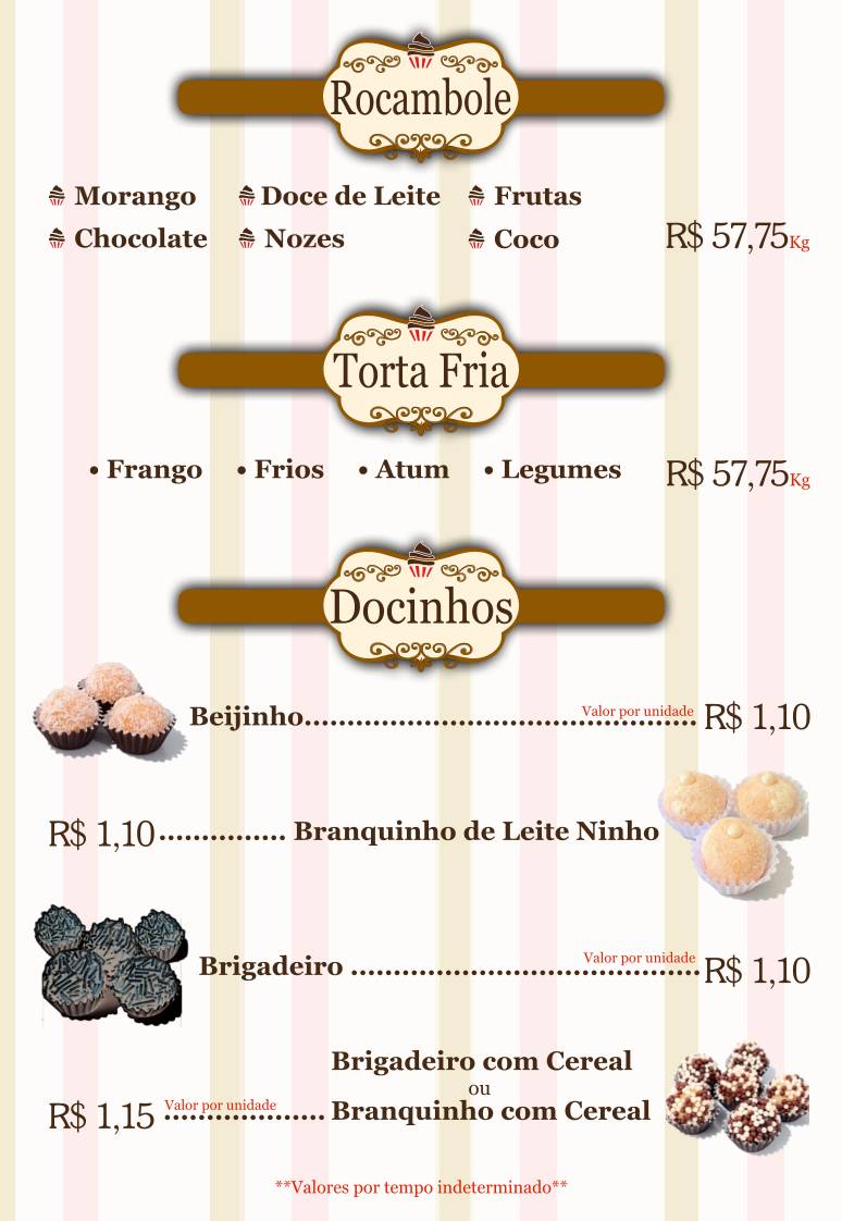 Confeitaria Colonial cardápio