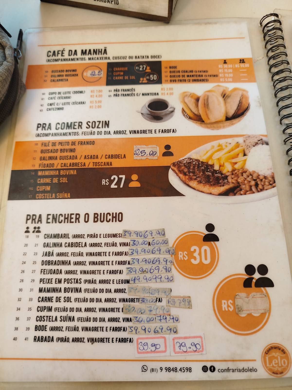 Confraria do Lelo cardápio