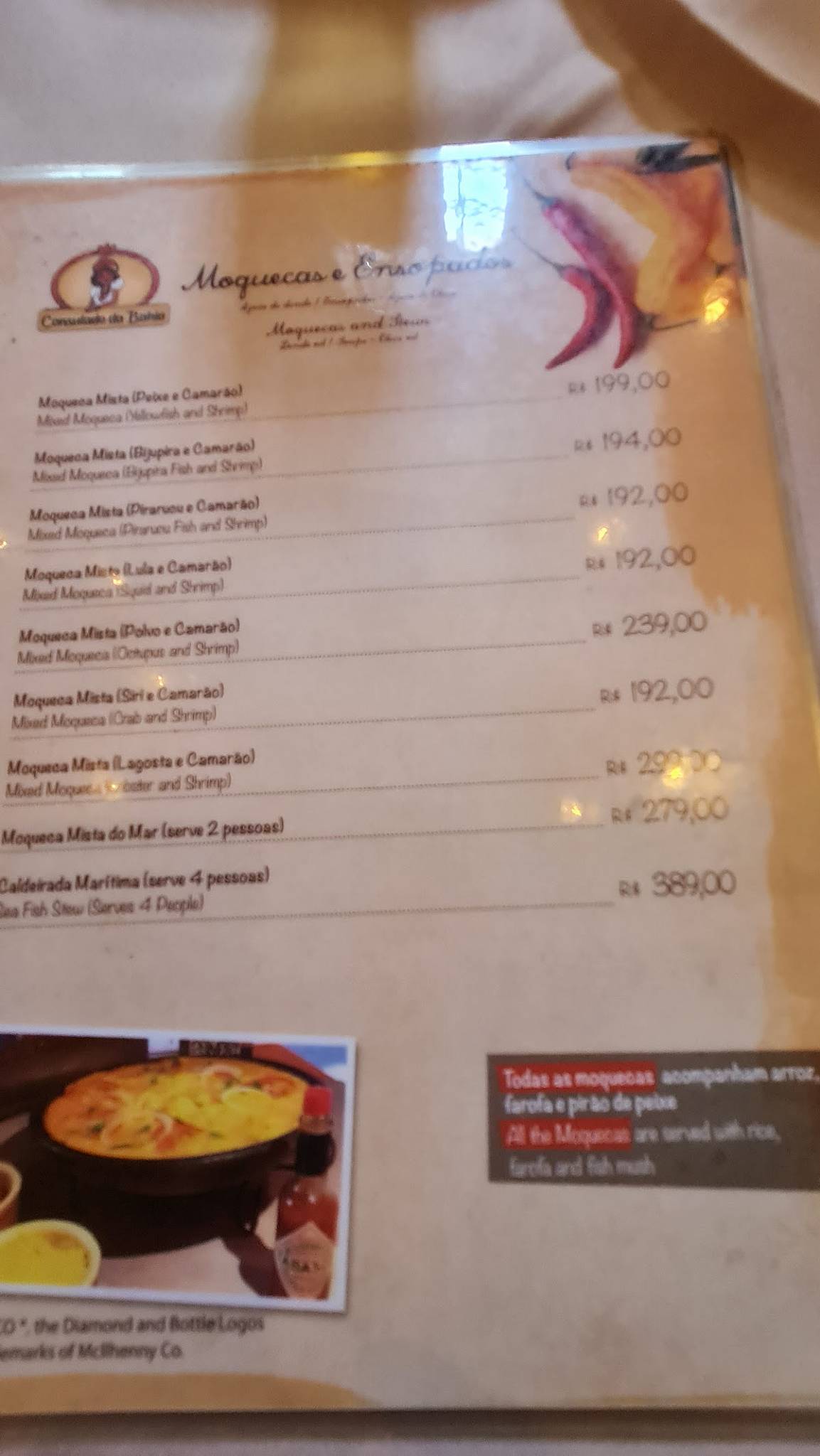 Consulado Da Bahia Da Praça cardápio