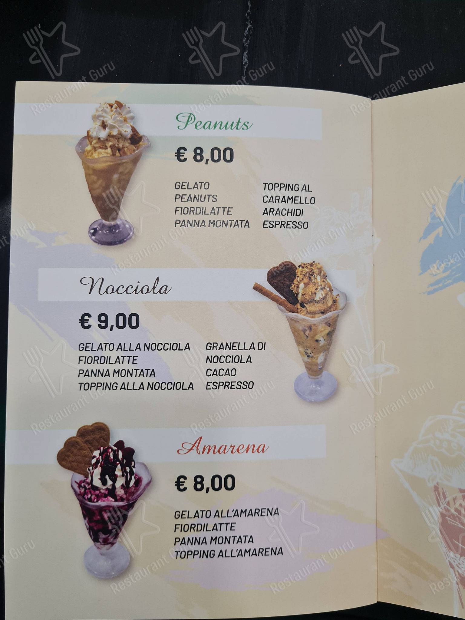 Menu di Maxxibar - piatti e bevande