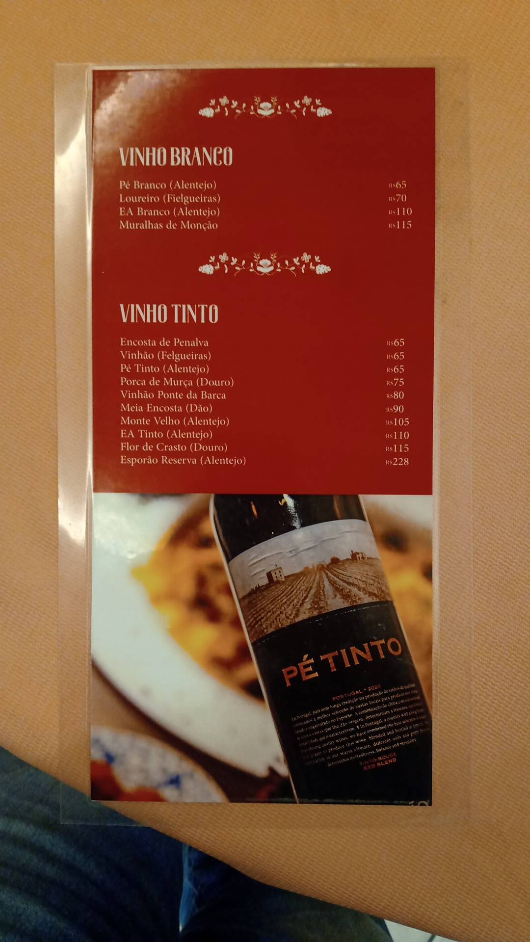 Costa Verde cardápio