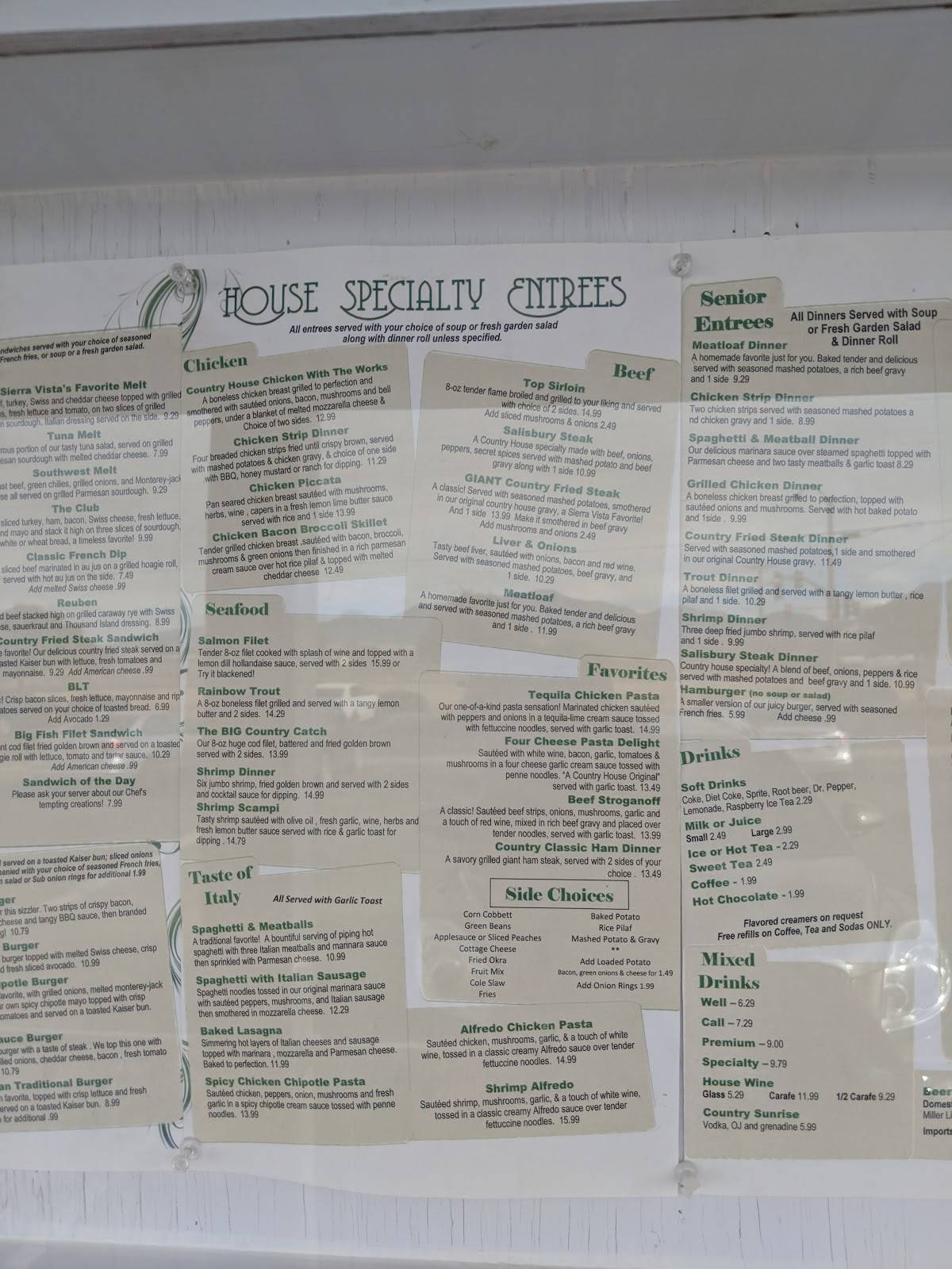Menu at Country House Family Restaurant, Sierra Vista, AZ-92