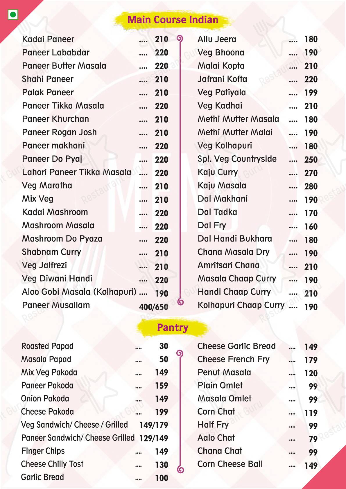 Check out the menu for The Countryside Family Restaurant