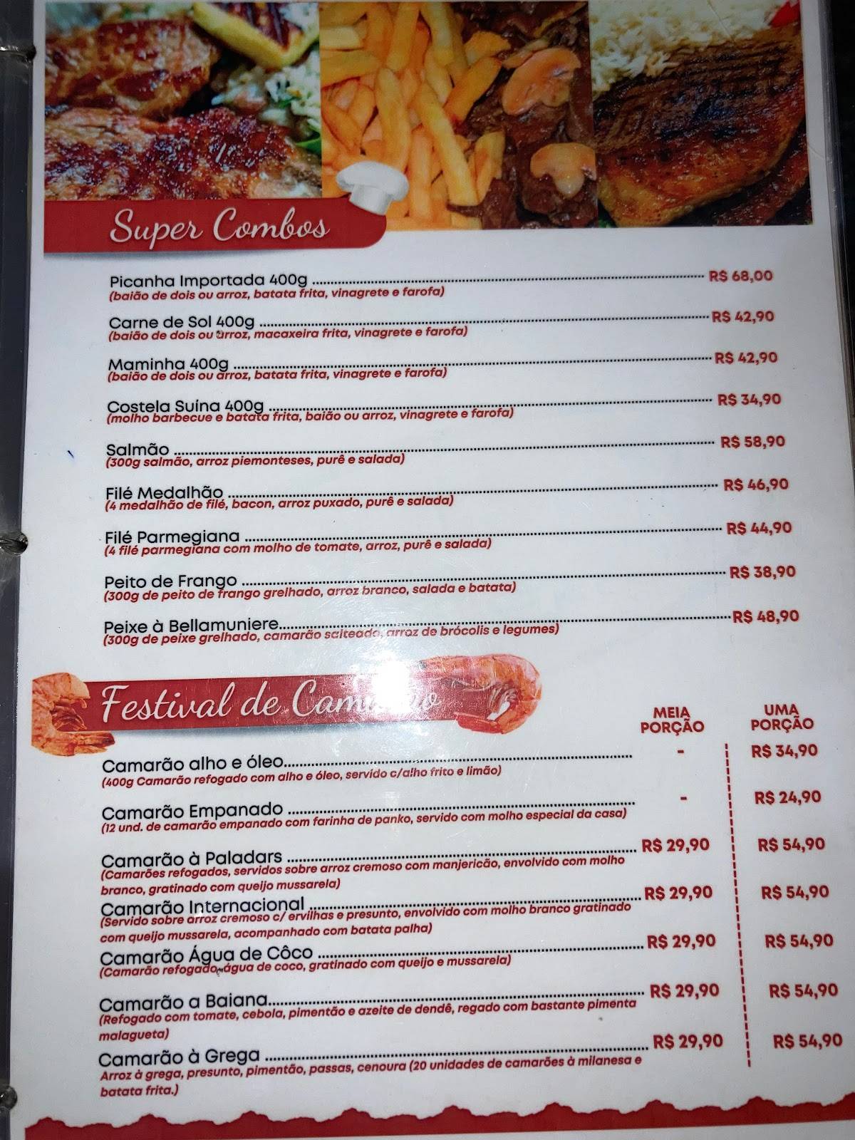 RESTAURANTE NOVO PALADARS - CRATEUS cardápio