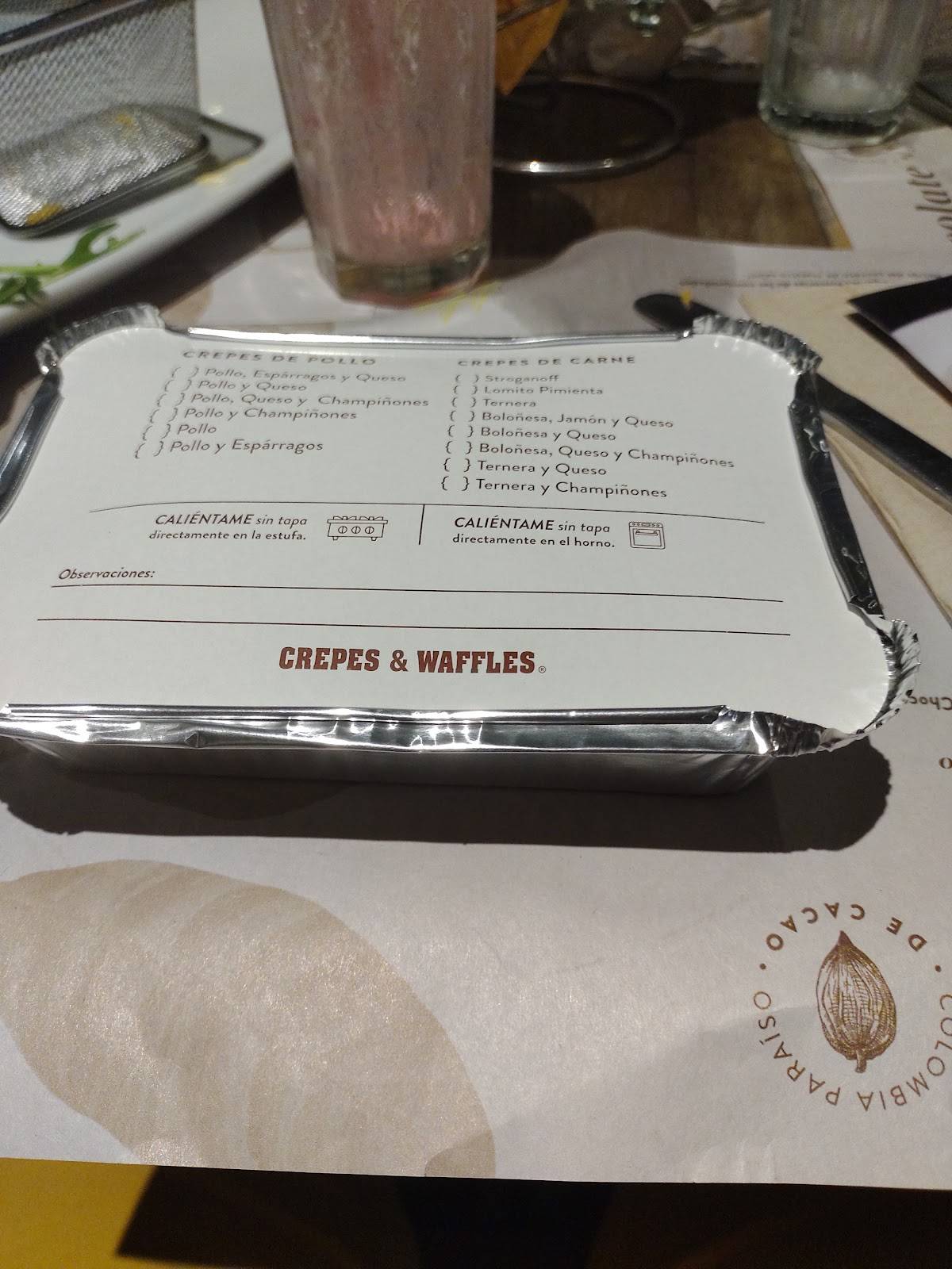 Carta del restaurante Crepes & Waffles Avenida Colombia, Cali, Av. 1 1a22