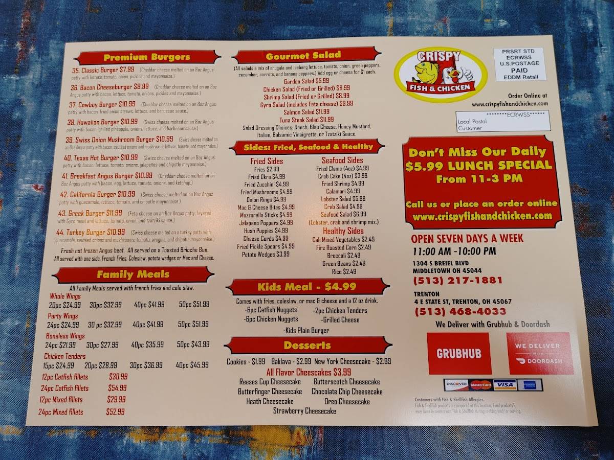 Menu at Hooks Fish & Chicken Trenton (Crispy Fish & Chicken ...