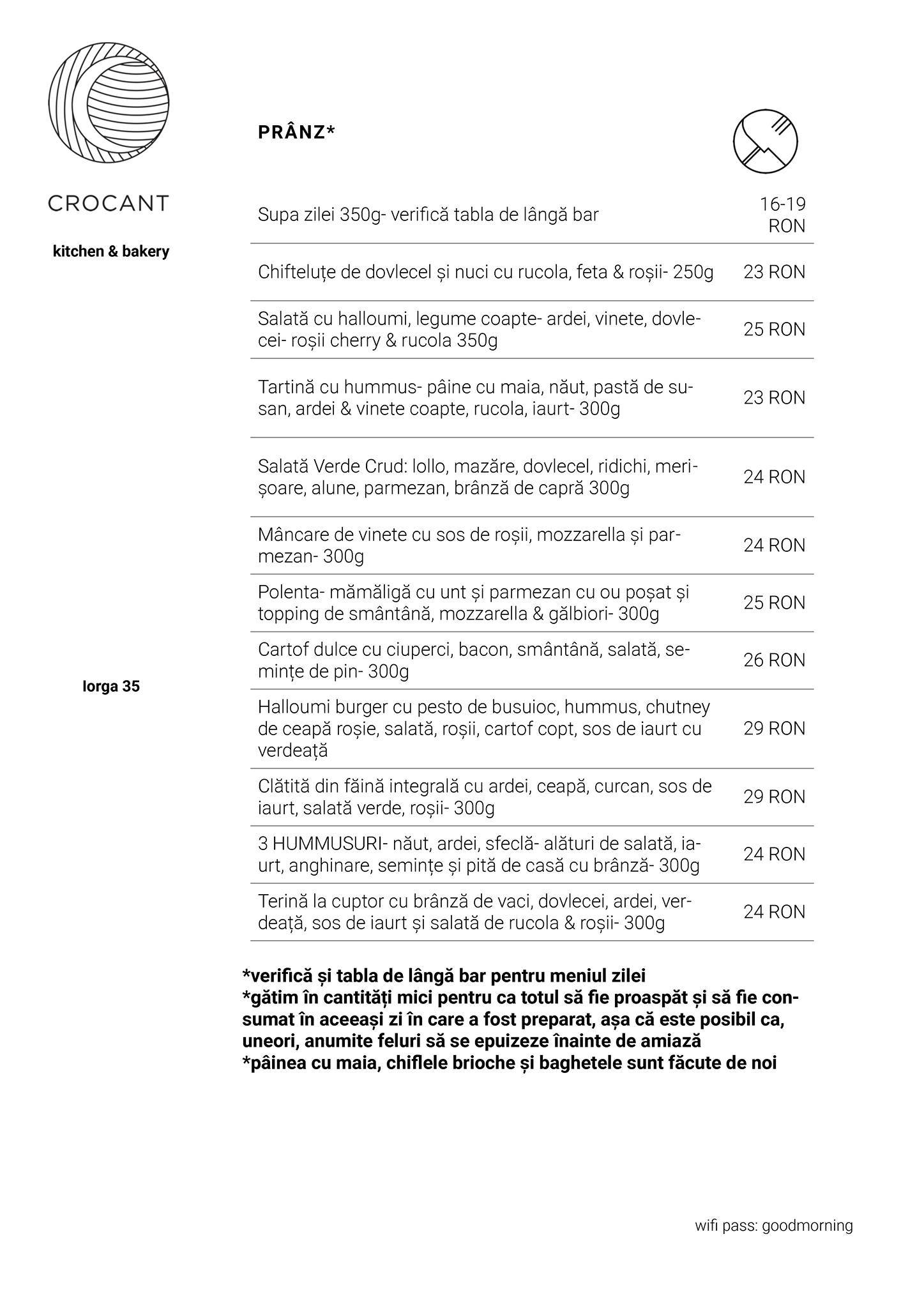 Menu de Crocant
