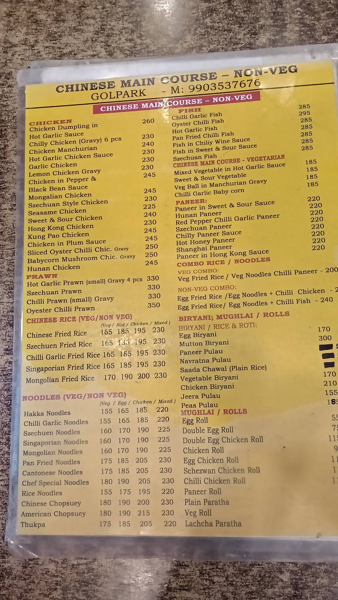 Crossroad Crystal menu