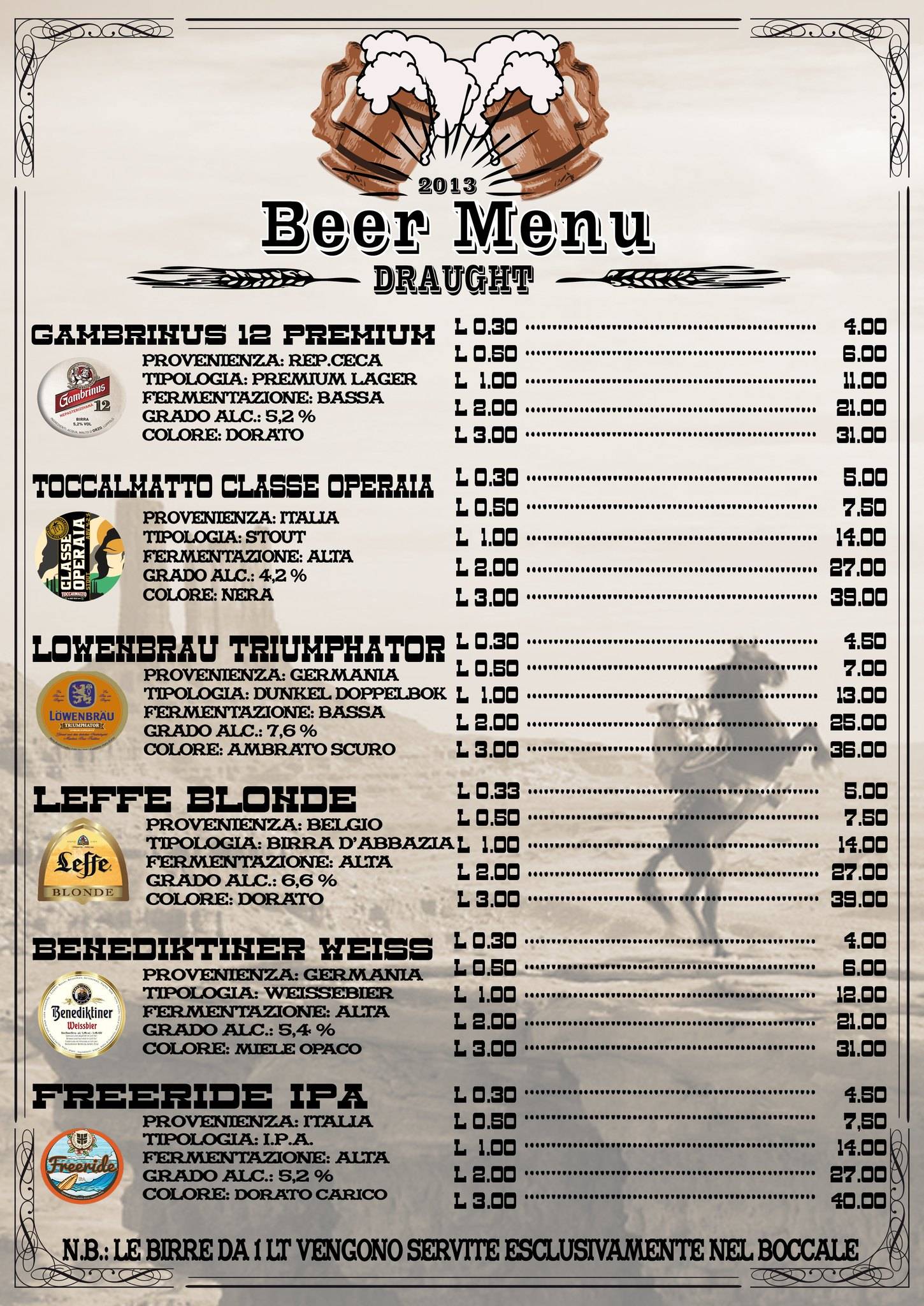 Menu di Crossroad Saloon 