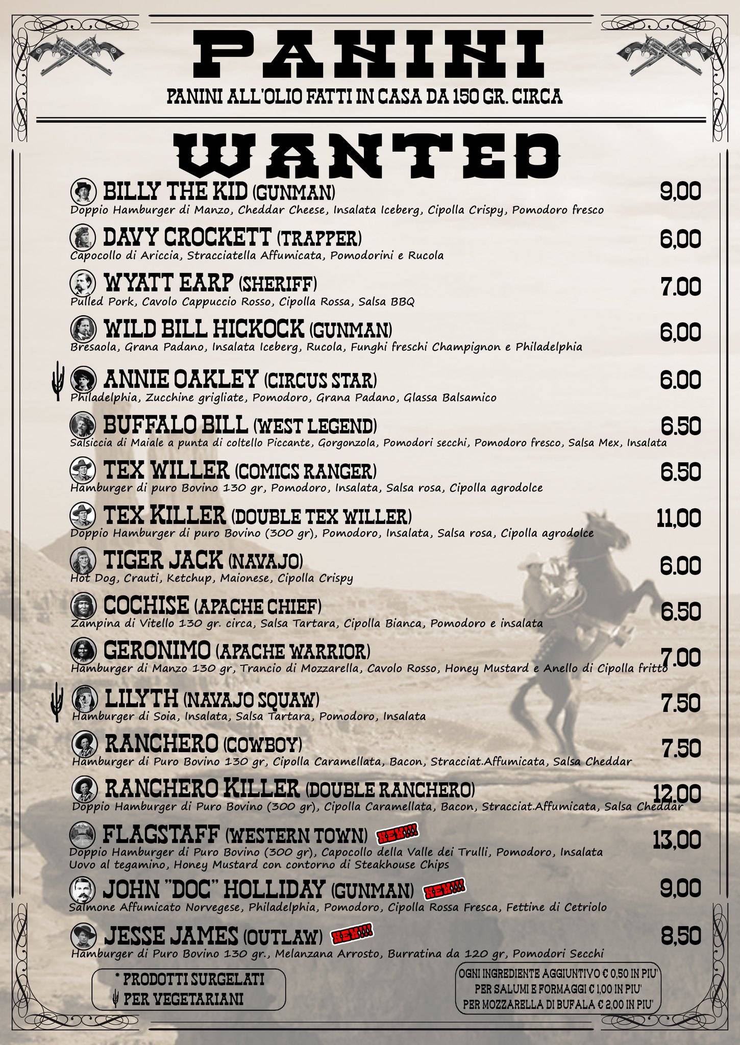 Menu di Crossroad Saloon 