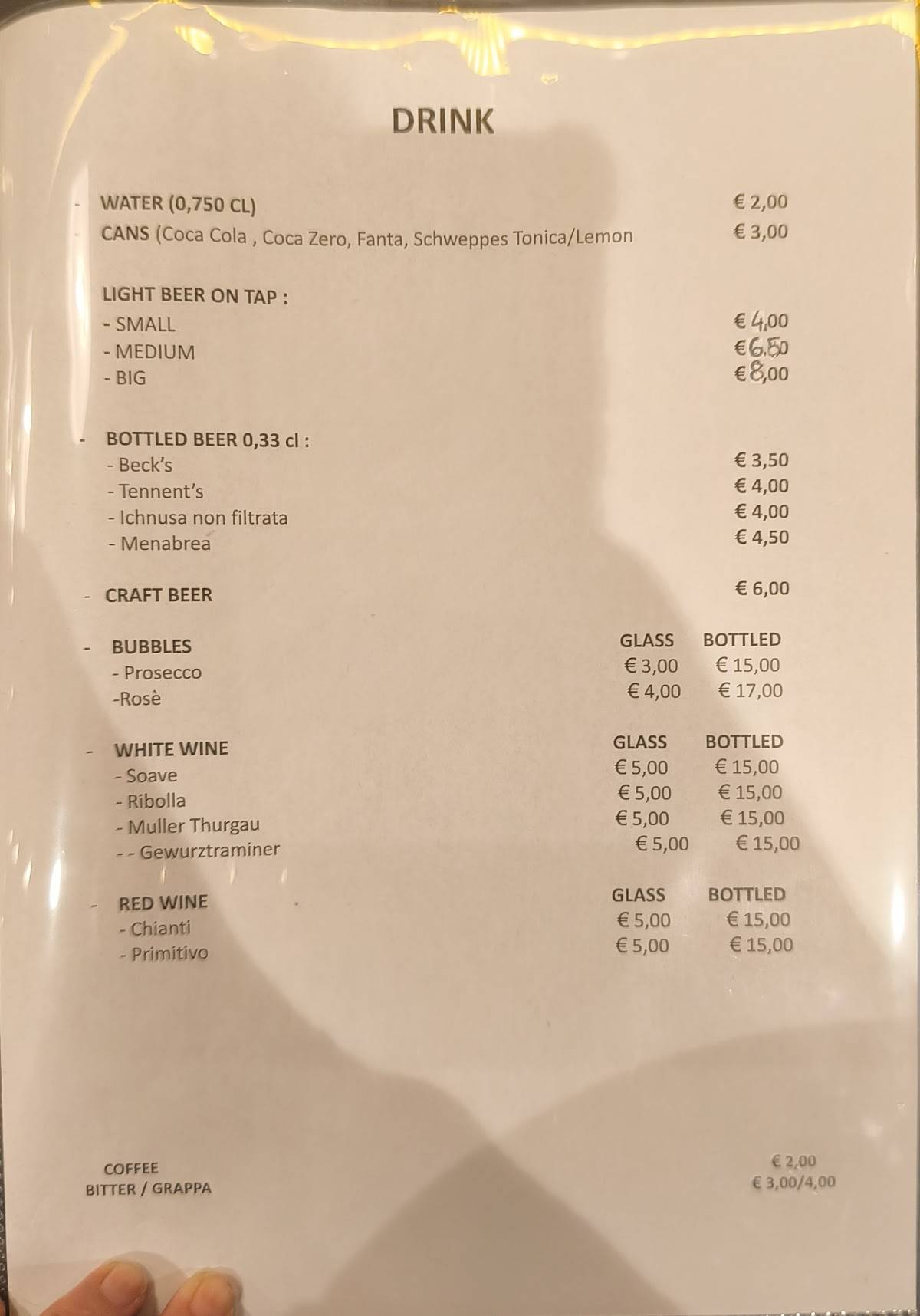 Menu di Cru ~ Pizza Bistrot 