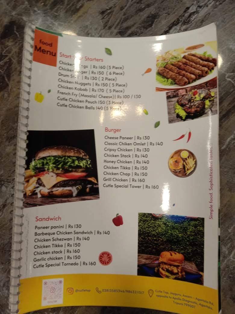 Cutle Top menu