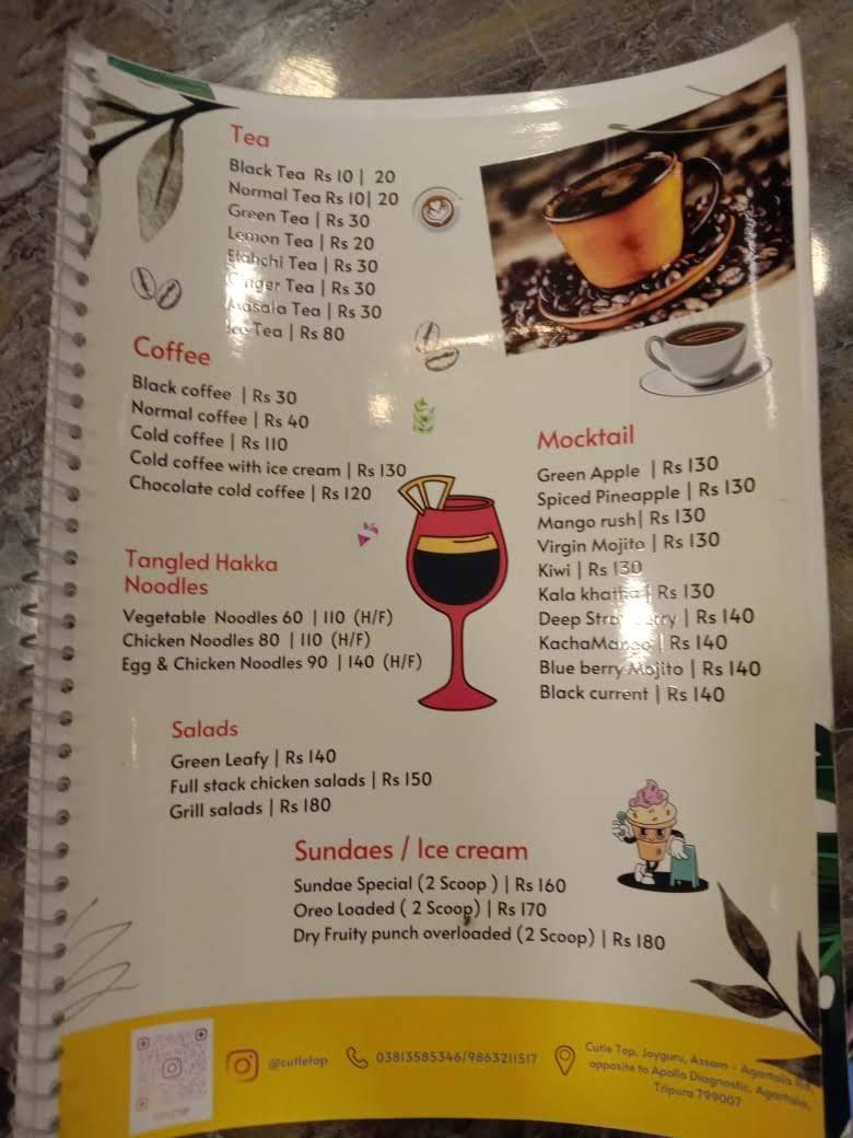 Cutle Top menu