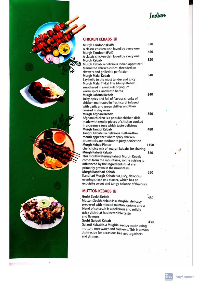 Oberai Bakers & Cafe menu