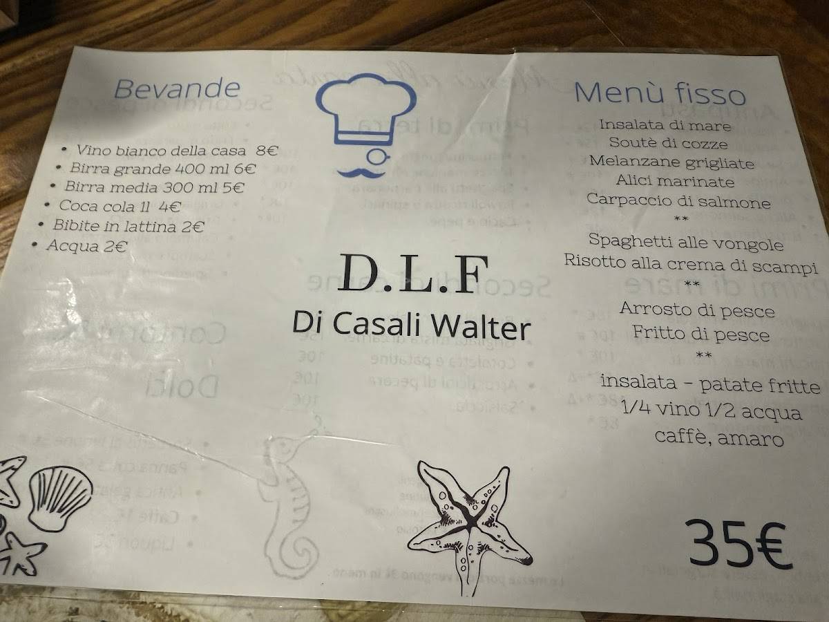 Menu di D.L.F. Dopolavoro Ferroviario 