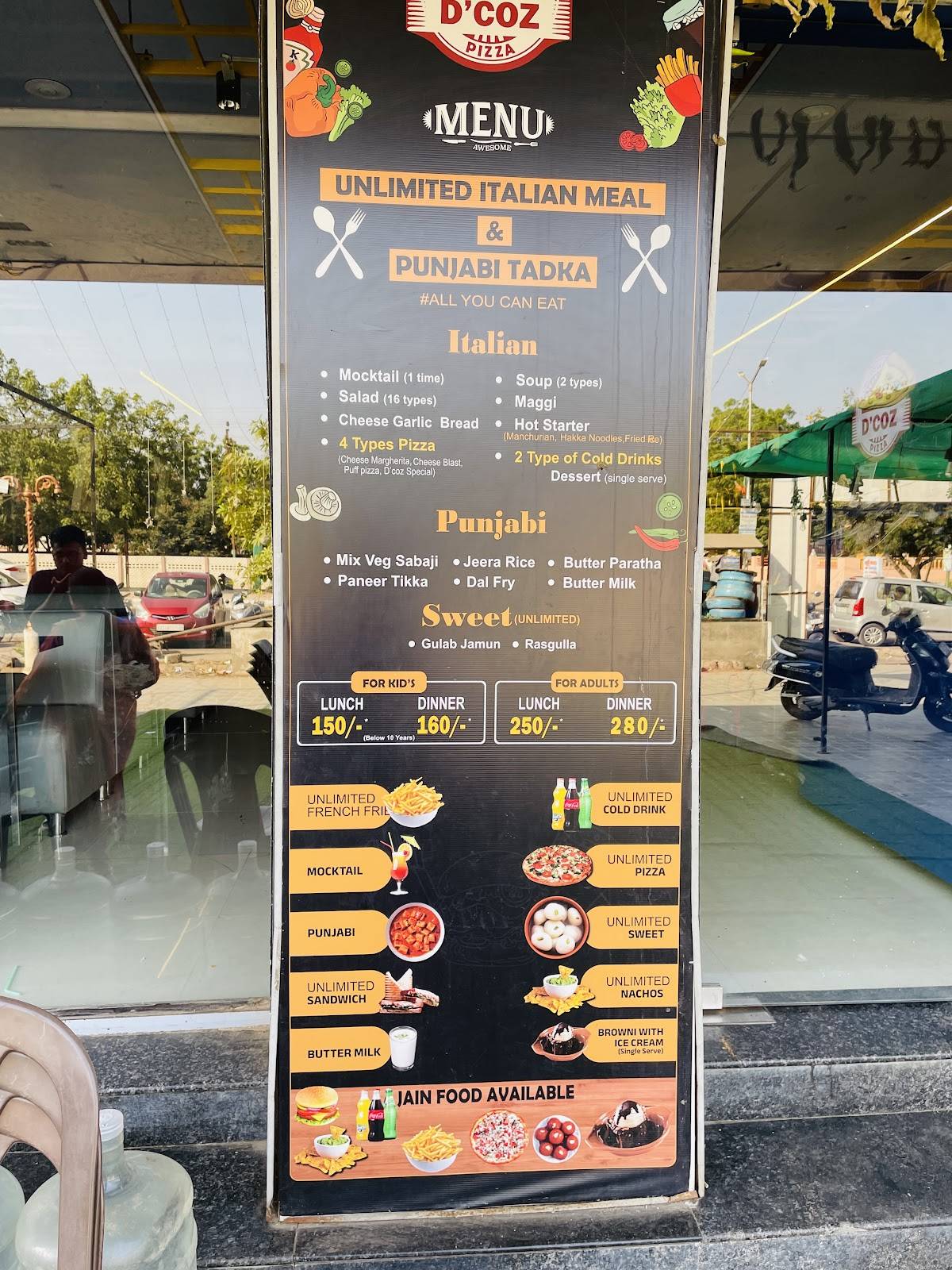 D’COZ PIZZA menu