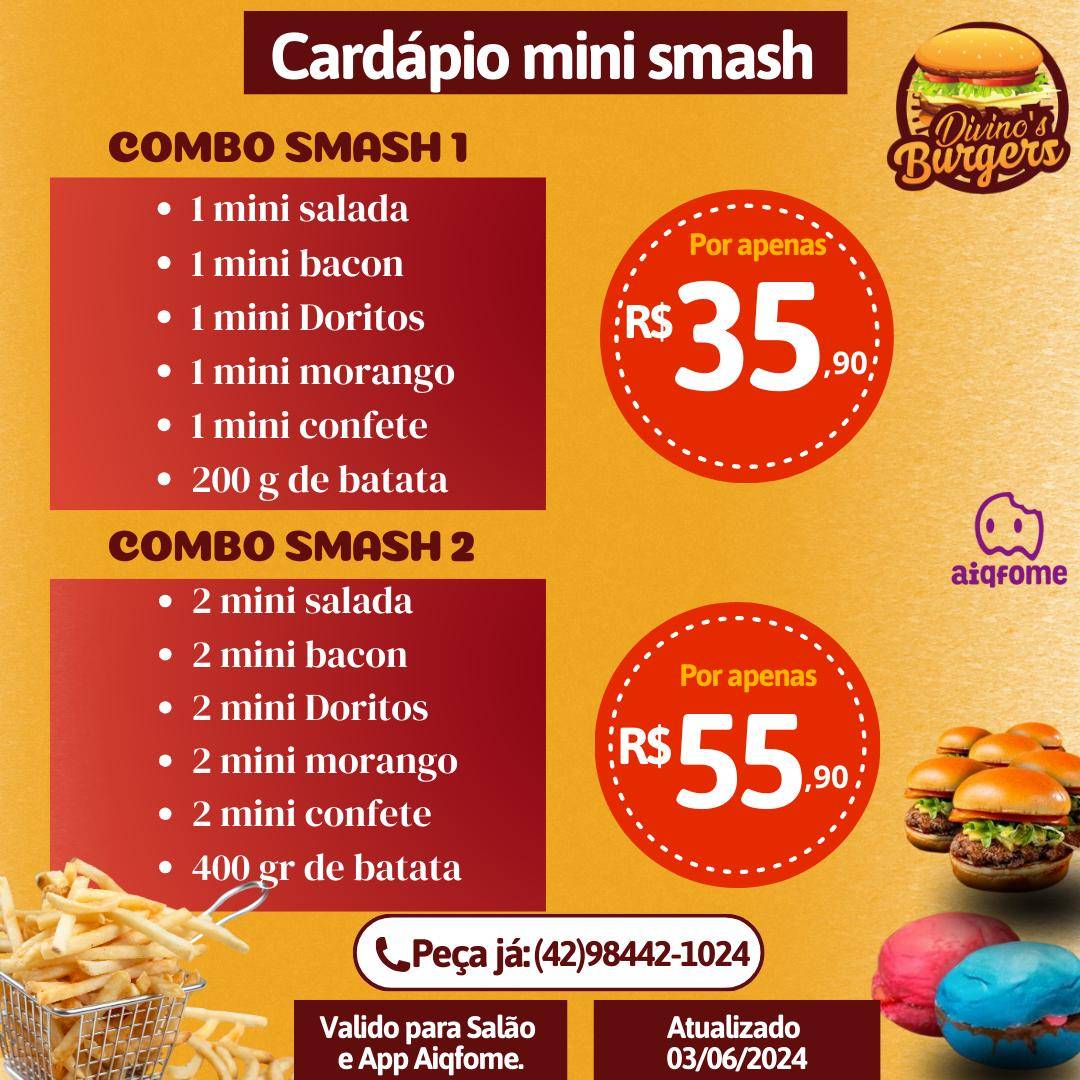 DIVINO'S BURGERS cardápio