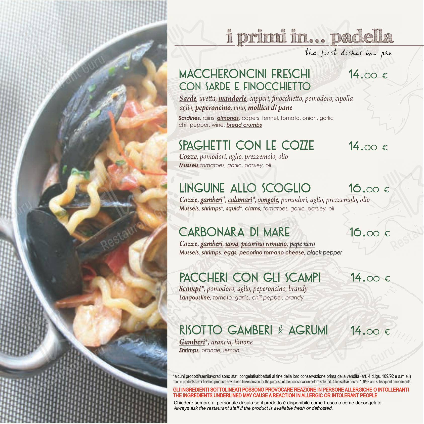 Menu di Da Onofrio Ristorante Pizzeria - Menu