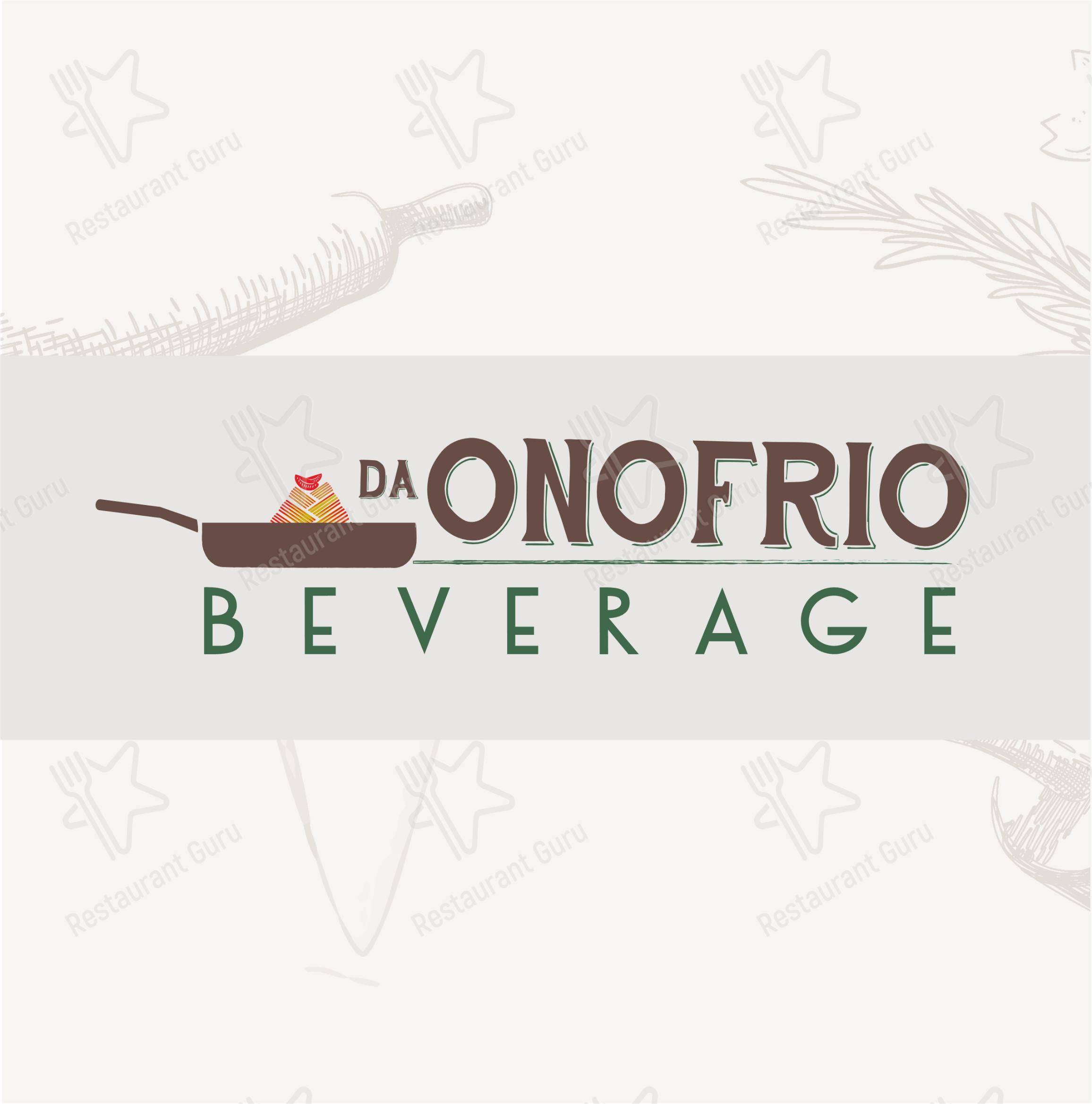 Menu bar per Da Onofrio Ristorante Pizzeria ristorante