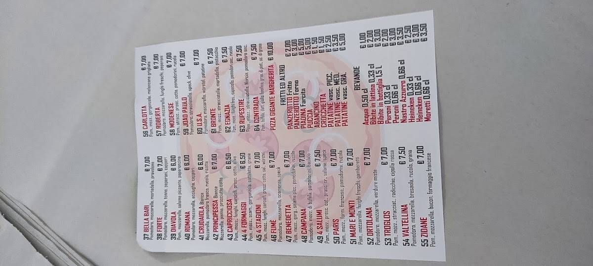 Menu di Da Pele' di Di Paola Luca 