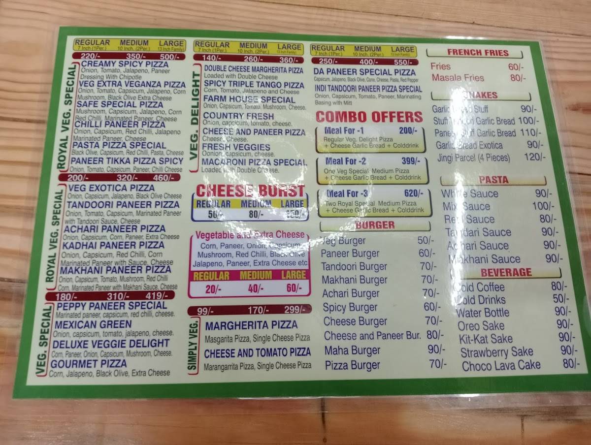 Da pizza hub kaimganj menu